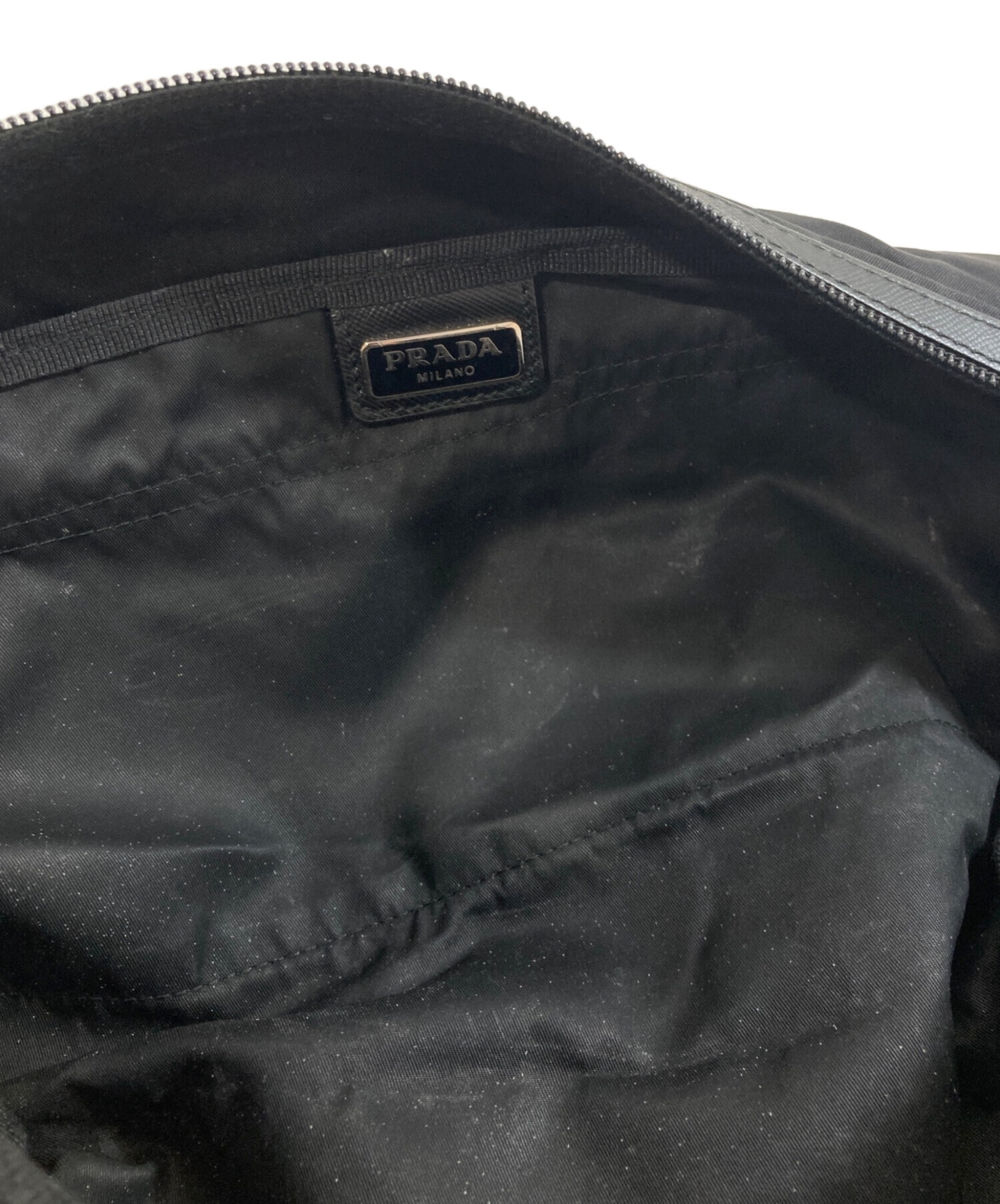 中古・古着通販】PRADA (プラダ) 三角プレート ナイロンクラッチバッグ