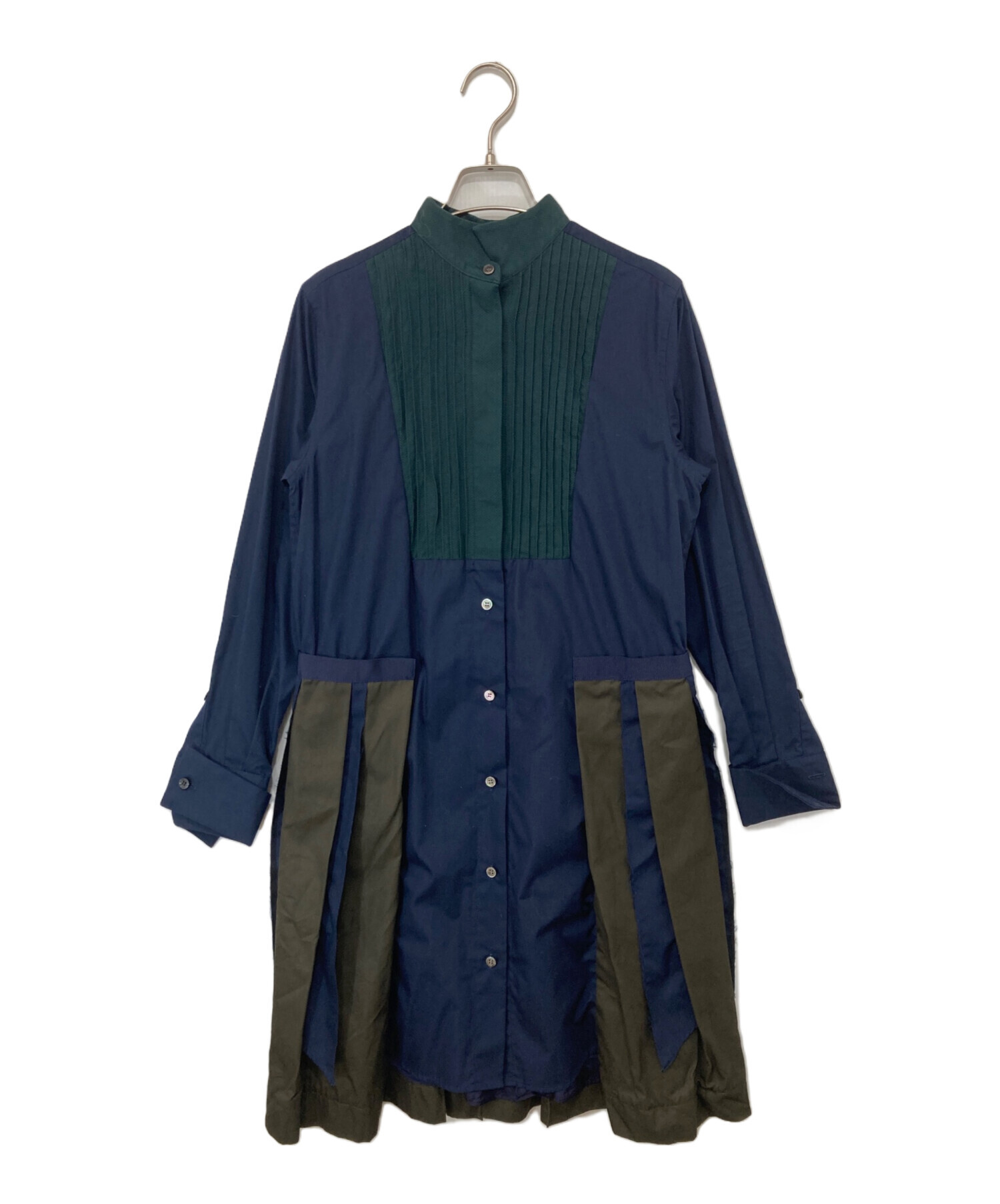 サカイ Sacai シャツ ワンピース ドレス サイズM 04729 美品 F 中古・古着通販】sacai (サカイ) シャツワンピース 13-01897 ネイビー