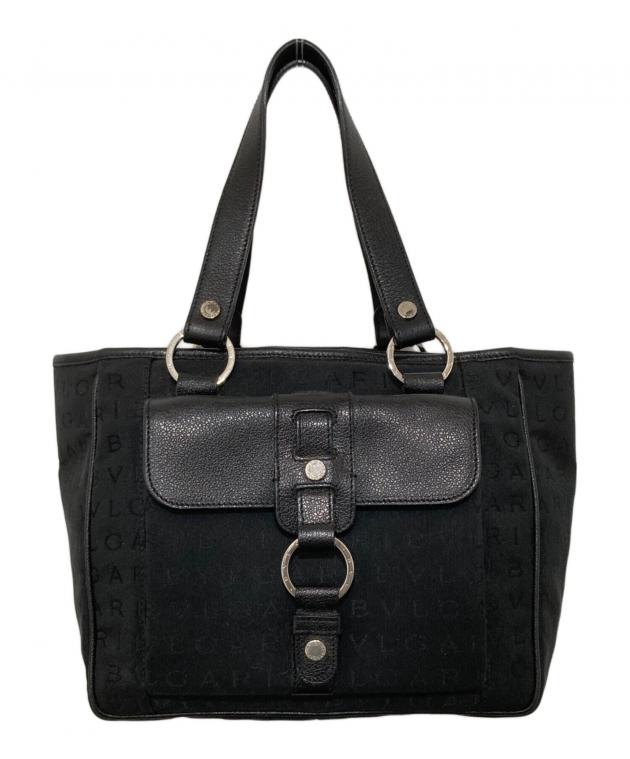 ブルガリ バッグ 中古・古着通販】BVLGARI (ブルガリ) ロゴマニアハンドバッグ ブラック
