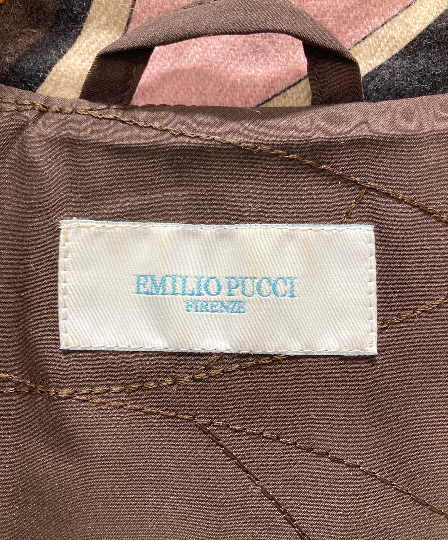 中古・古着通販】Emilio Pucci (エミリオ プッチ) 幾何学柄ノーカラー