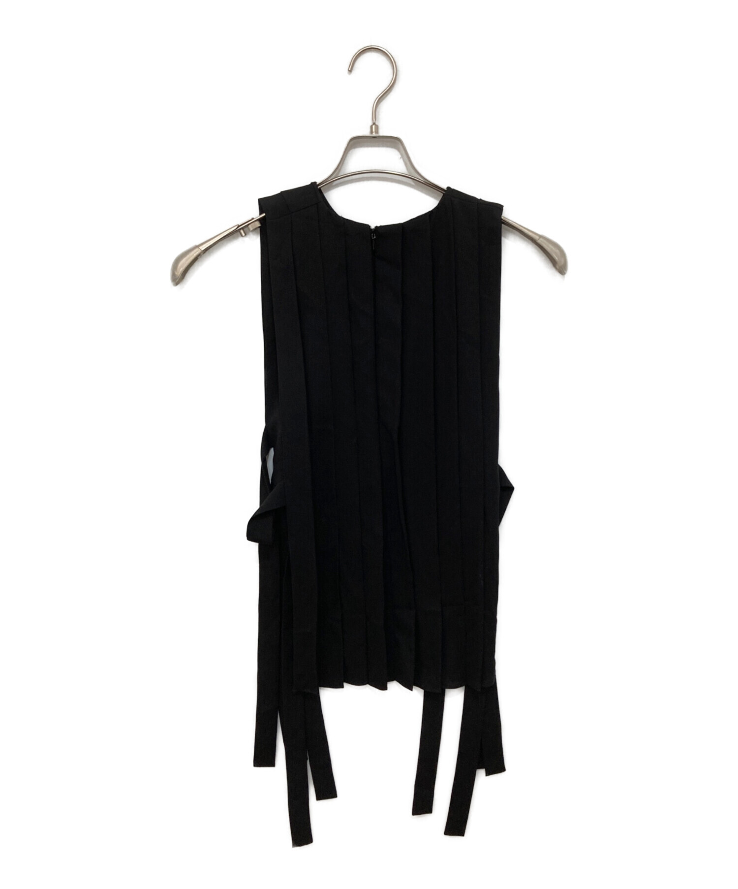 中古・古着通販】ENFOLD (エンフォルド) PLEATS VEST ブラック サイズ