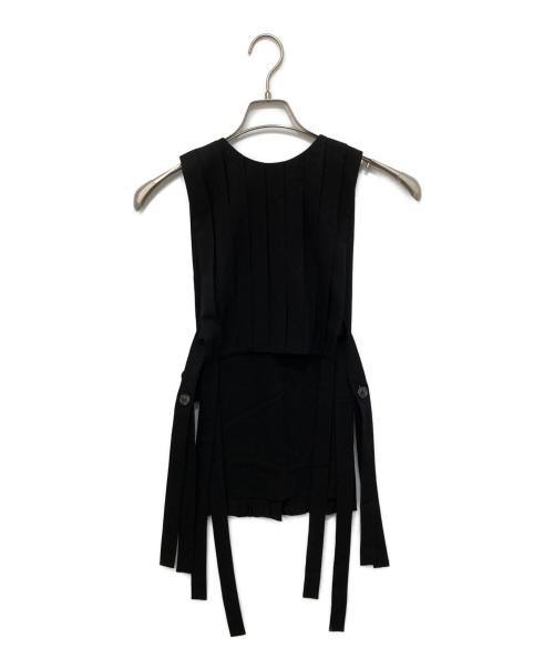 中古・古着通販】ENFOLD (エンフォルド) PLEATS VEST ブラック サイズ