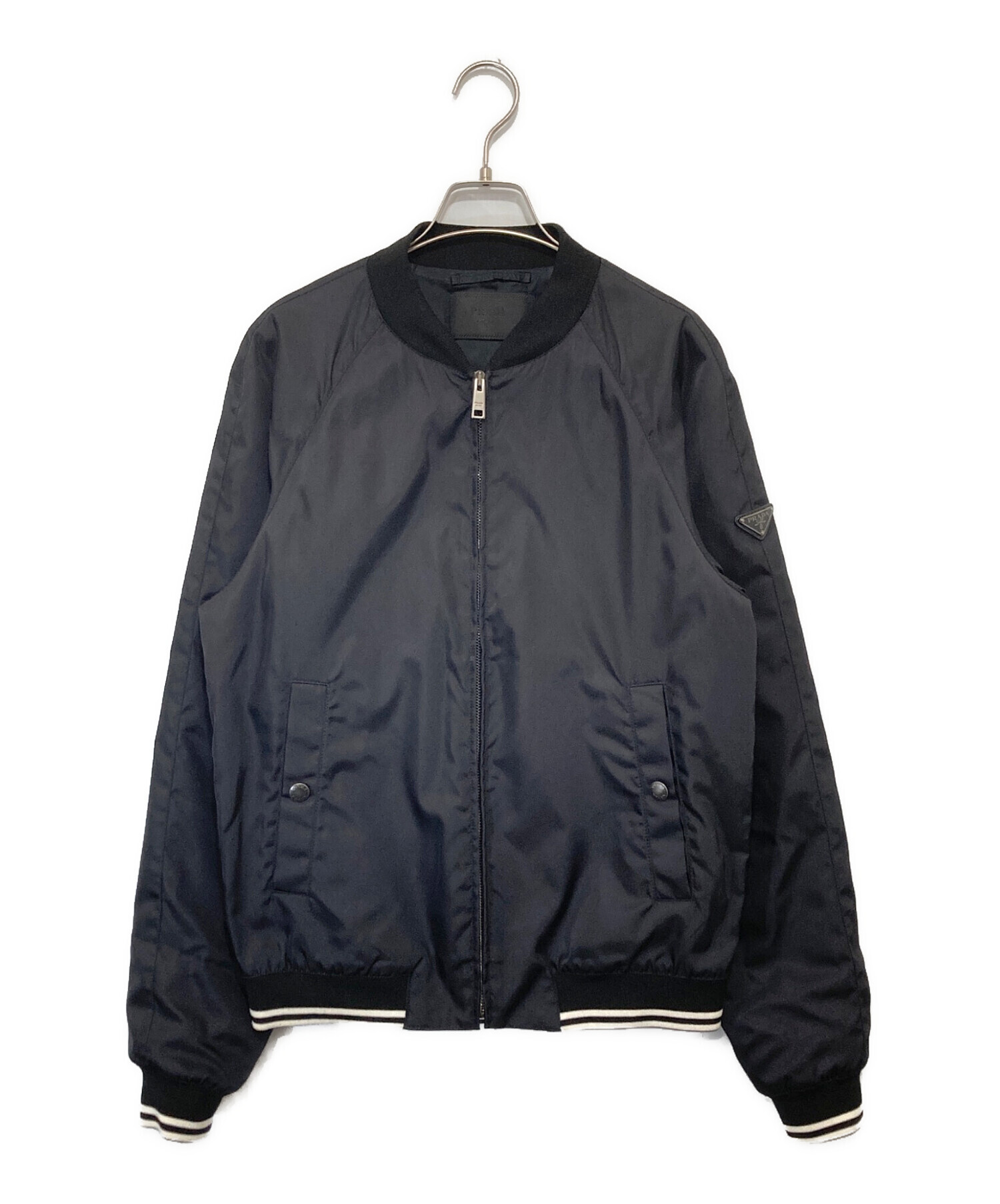 中古・古着通販】PRADA (プラダ) TRIANGLE PLATE LOGO BOMBER JACKET