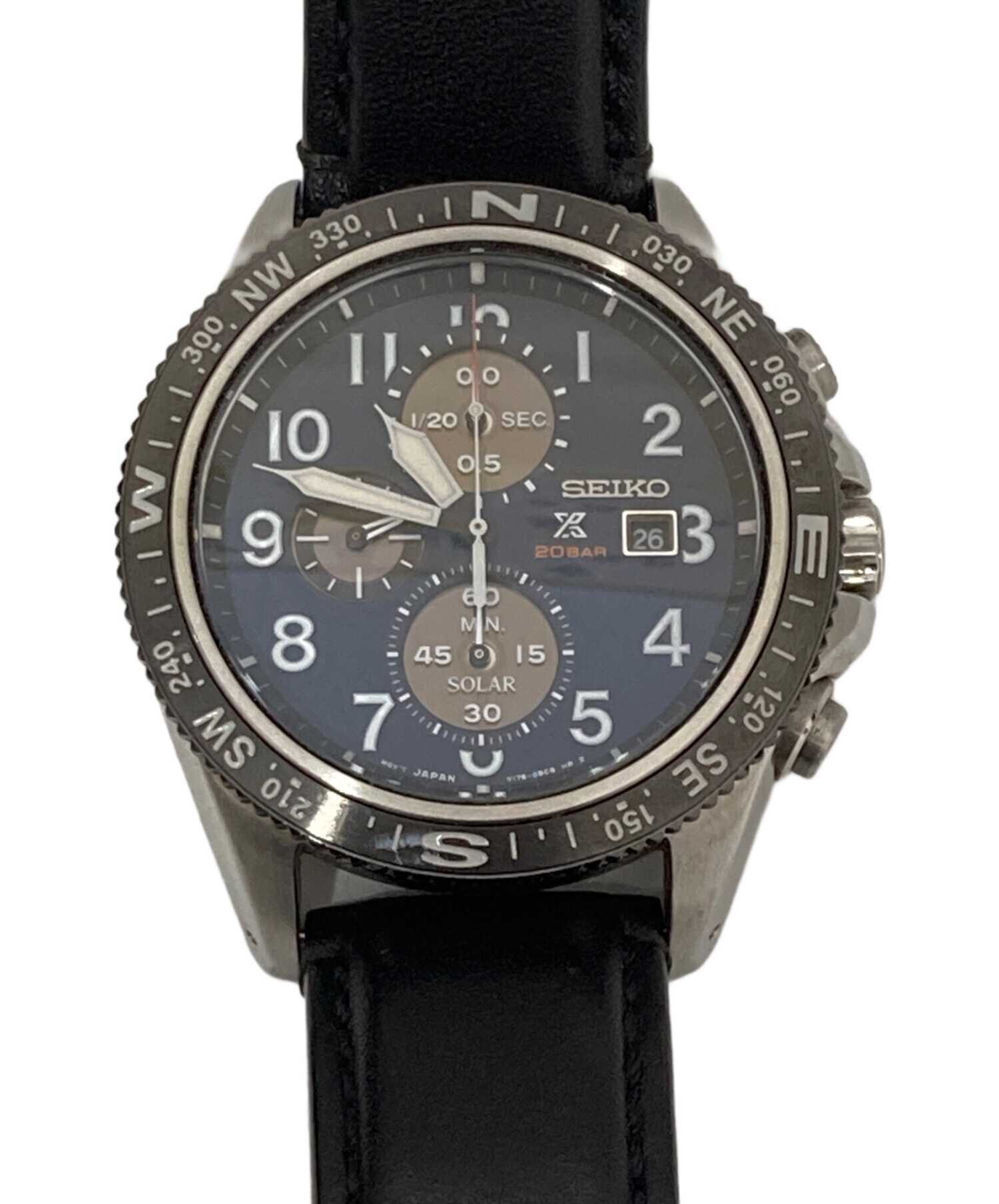 SEIKO プロスペックス　ソーラークロノグラフ V176-0BB0レザーバンド 中古・古着通販】SEIKO (セイコー) 腕時計 プロスペックス V176-0BB0