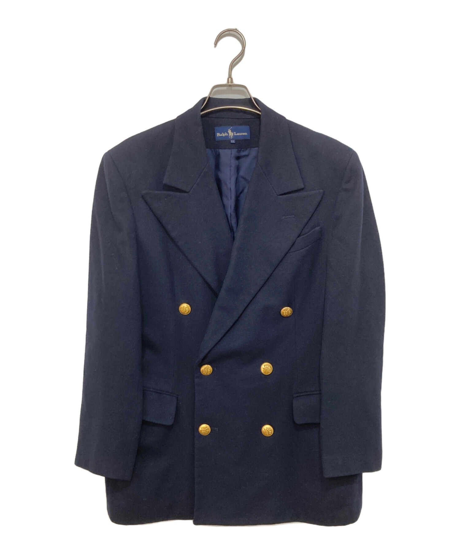 ラルフローレン ネイビーブレザー 紺ブレ ダブル usa製 中古・古着通販】RALPH LAUREN (ラルフローレン) 金ボタン紺ブレ