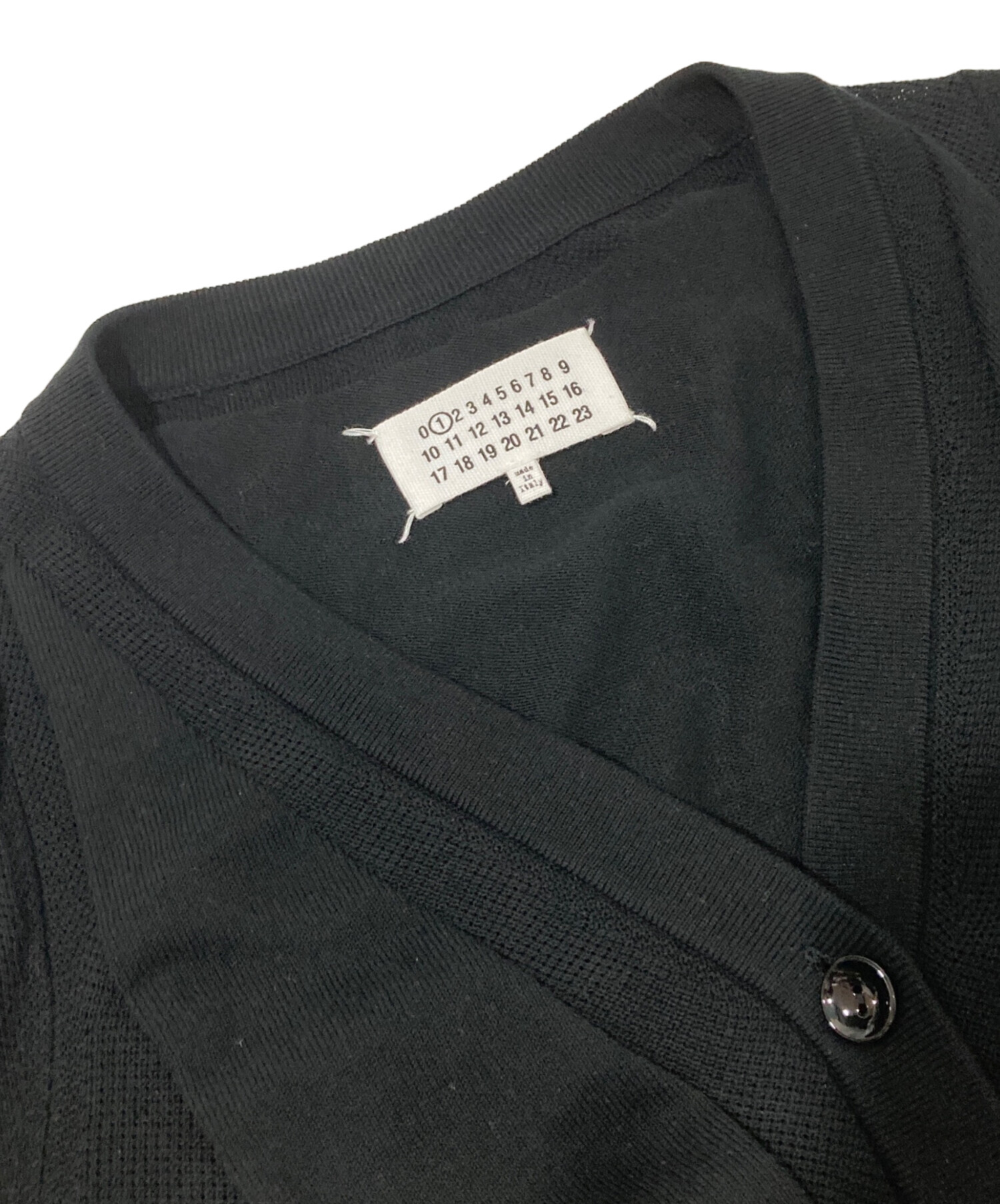 メゾンマルジェラ 切替 ニット カーディガン S51HA0427 レディース ブラック Maison Margiela 【中古】 【アパレル・小物】 中古・古着通販】Maison Margiela (メゾンマルジェラ) 切替