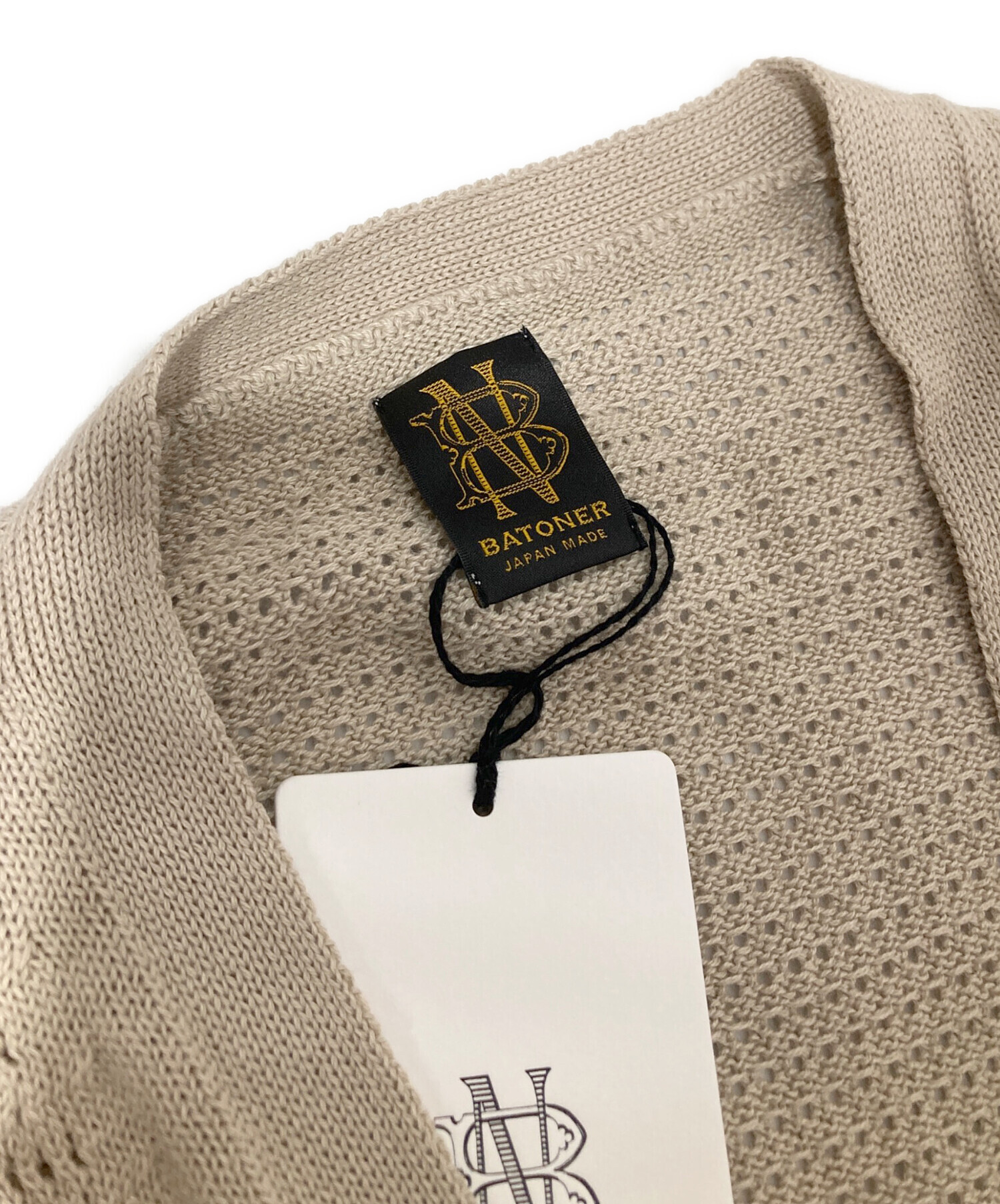 中古・古着通販】BATONER (バトナ―) NO BUTTON CARDIGAN（ノーボタン