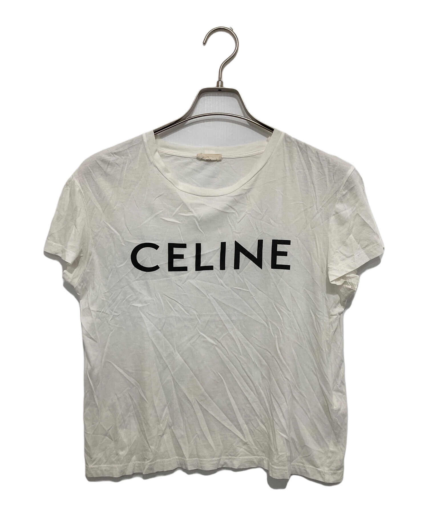 CELINE プリント Tシャツ Lサイズ ホワイト 中古・古着通販】CELINE (セリーヌ) ロゴプリントTシャツ LOGO PRINT