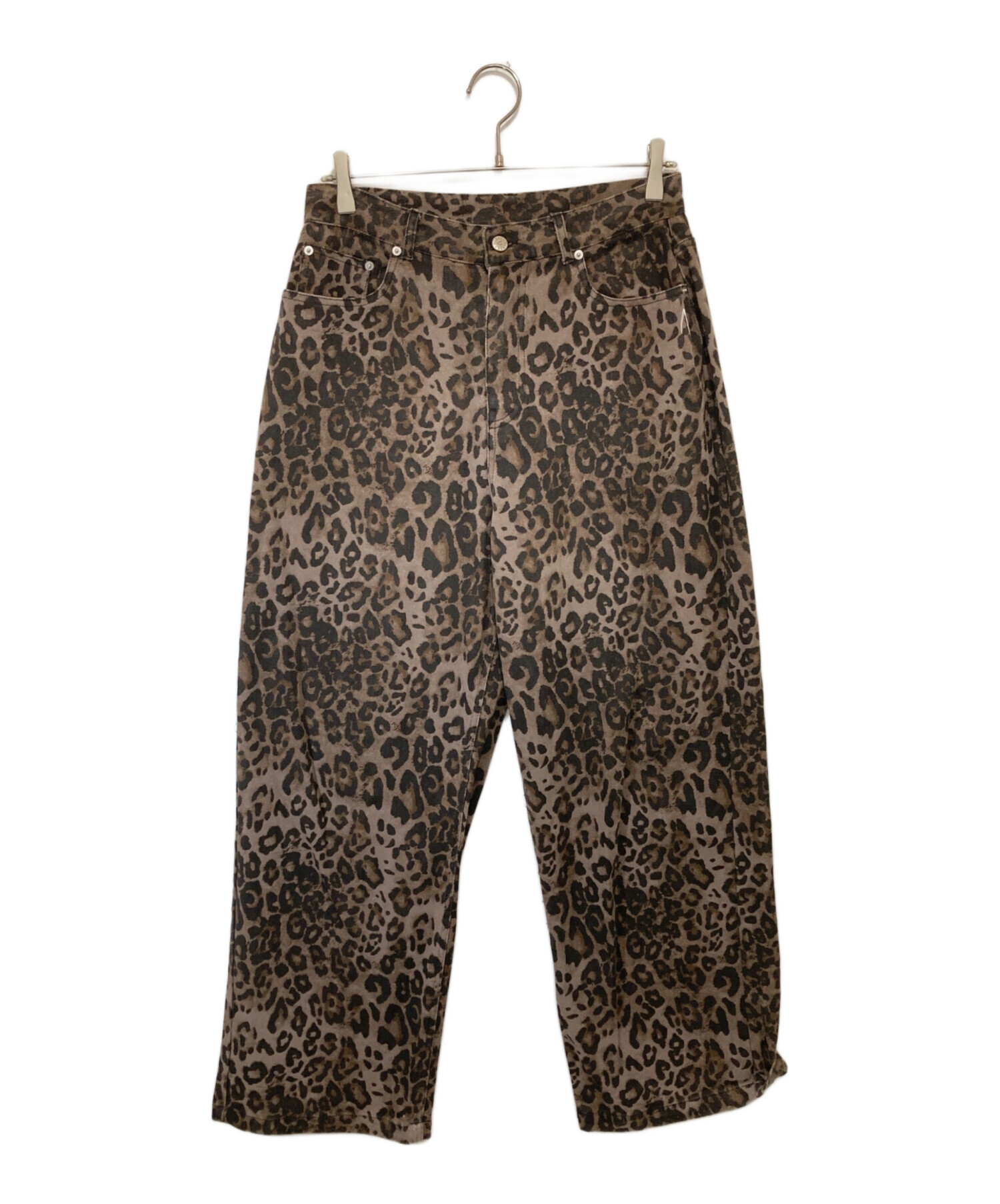 AAKAM レオパード柄パンツ 中古・古着通販】AAKAM (アーカム) レオパード柄ワイドデニムパンツ