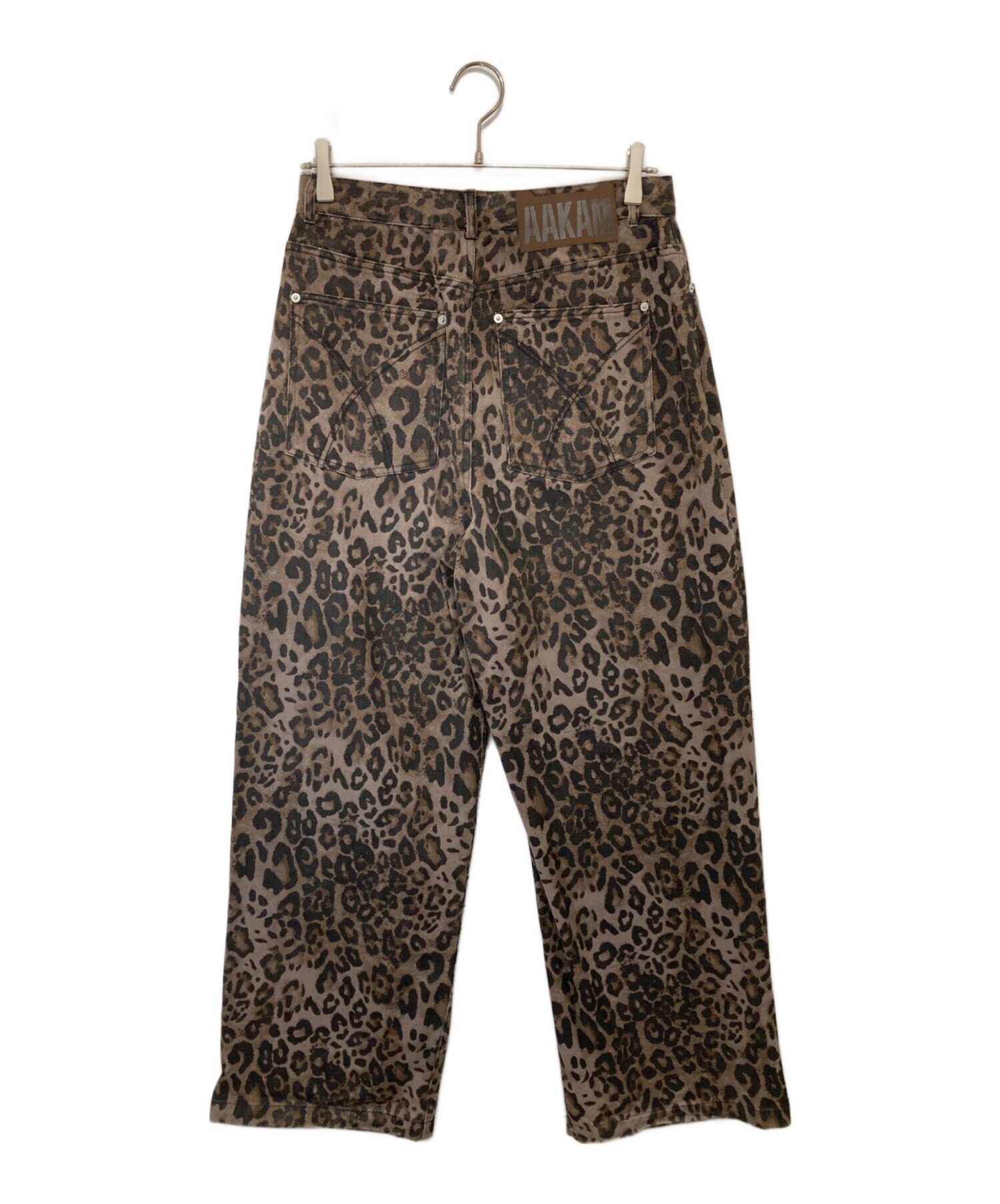 AAKAM レオパード柄パンツ 中古・古着通販】AAKAM (アーカム) レオパード柄ワイドデニムパンツ