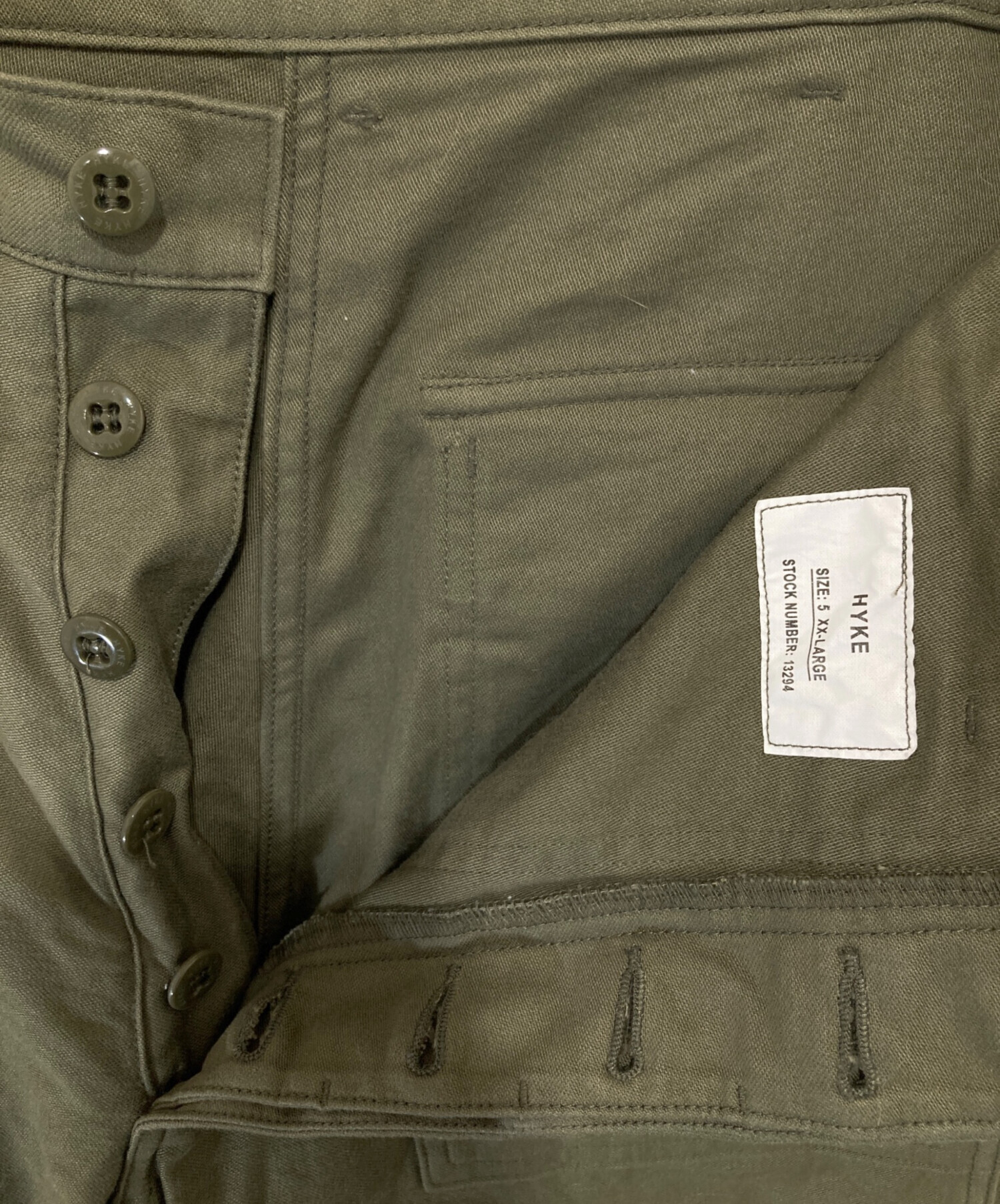 中古・古着通販】HYKE (ハイク) BACK SATIN BAKER PANTS バックサテン