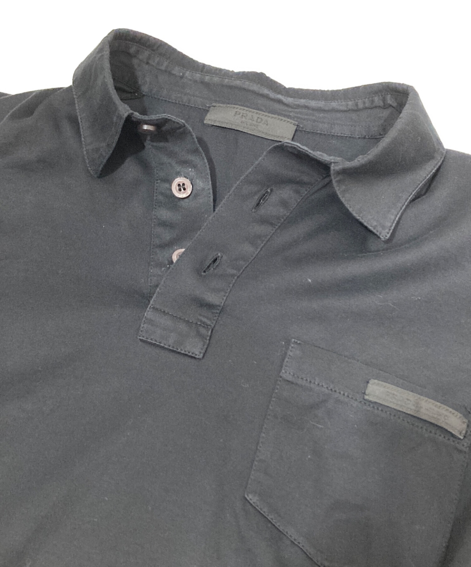 中古・古着通販】PRADA (プラダ) 半袖ポロシャツ UJN007 R131 ブラック