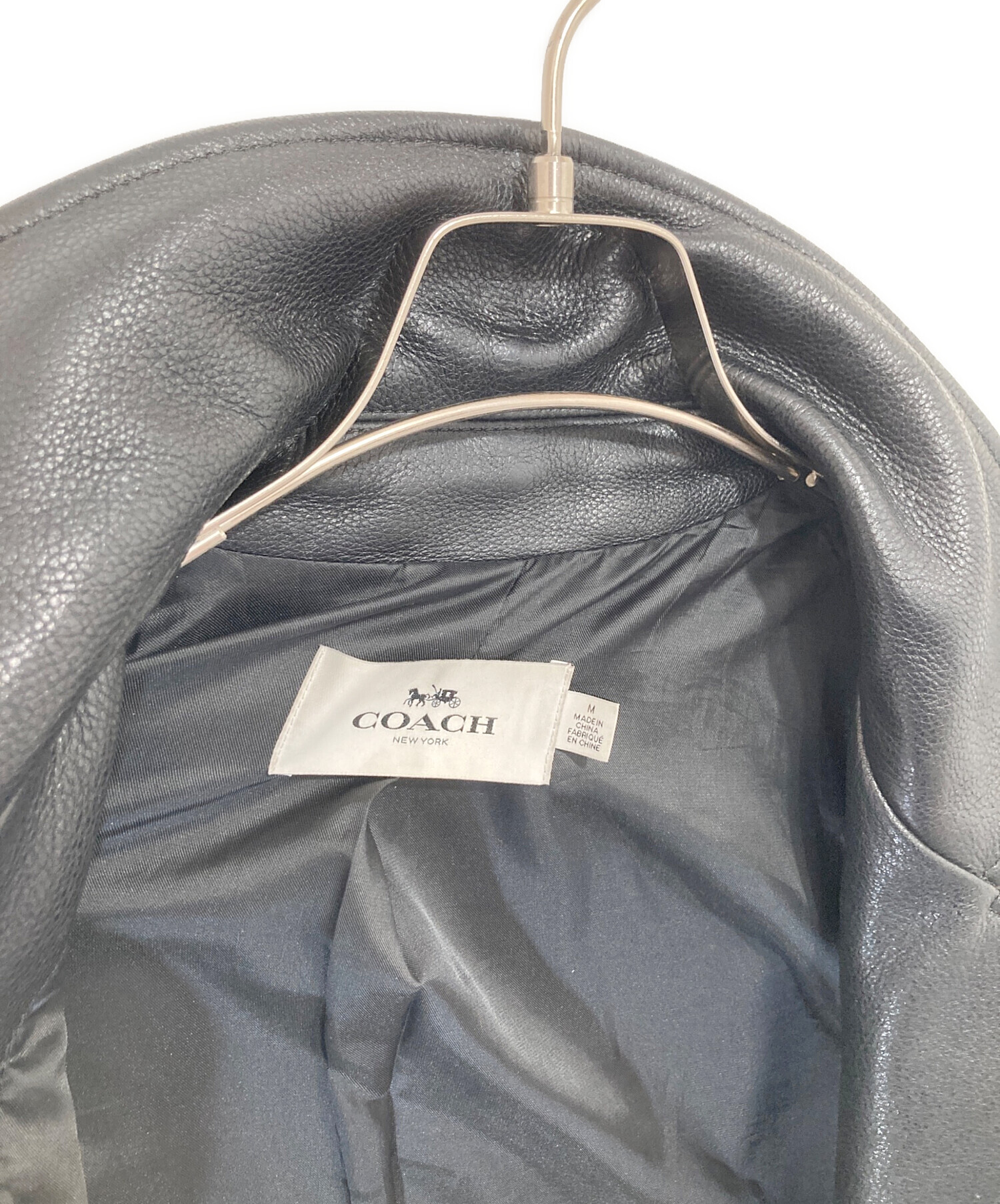 中古・古着通販】COACH (コーチ) レザーダブルライダースジャケット