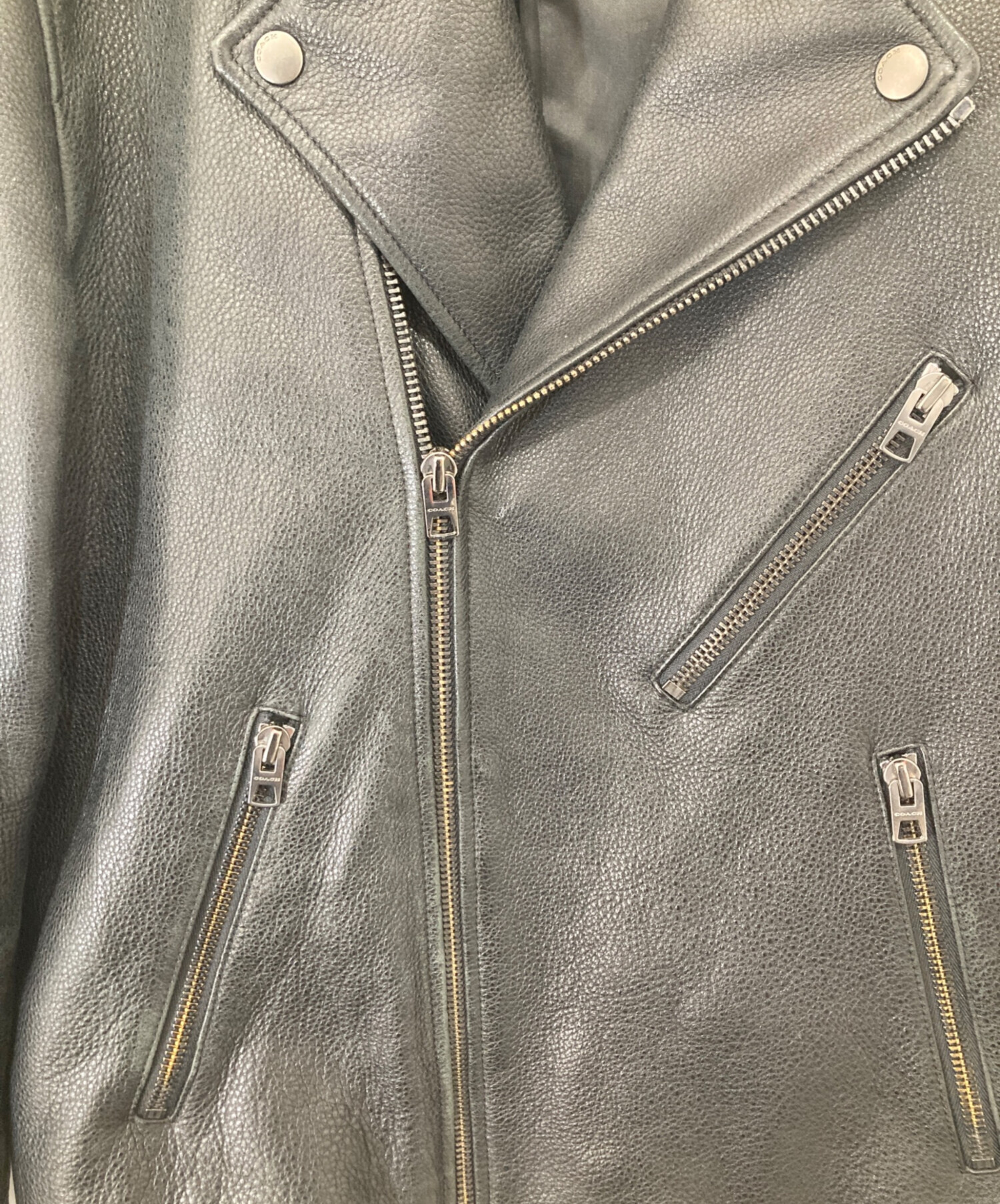中古・古着通販】COACH (コーチ) レザーダブルライダースジャケット