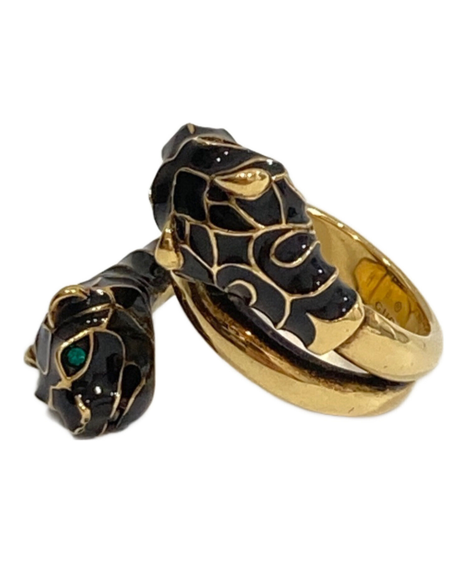 中古・古着通販】GUCCI (グッチ) ダブルタイガーヘッドリング ゴールド