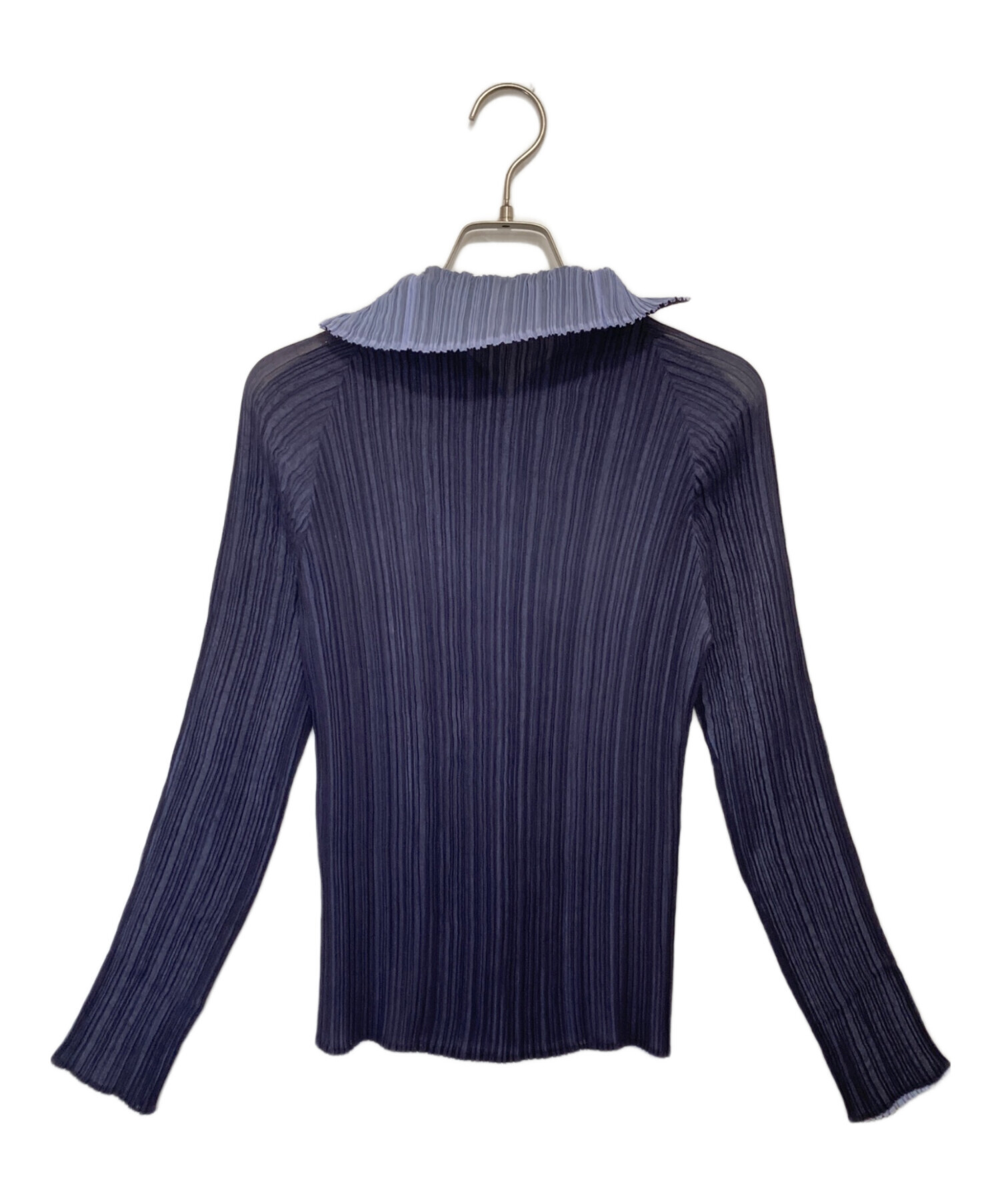 良品 80's ISSEY MIYAKE イッセイミヤケ バイカラーニットリバーコート カーディガン ブラック ブルー レディース 古着 中古 USED 中古・古着通販】ISSEY MIYAKE (イッセイミヤケ) プリーツリバーシブル