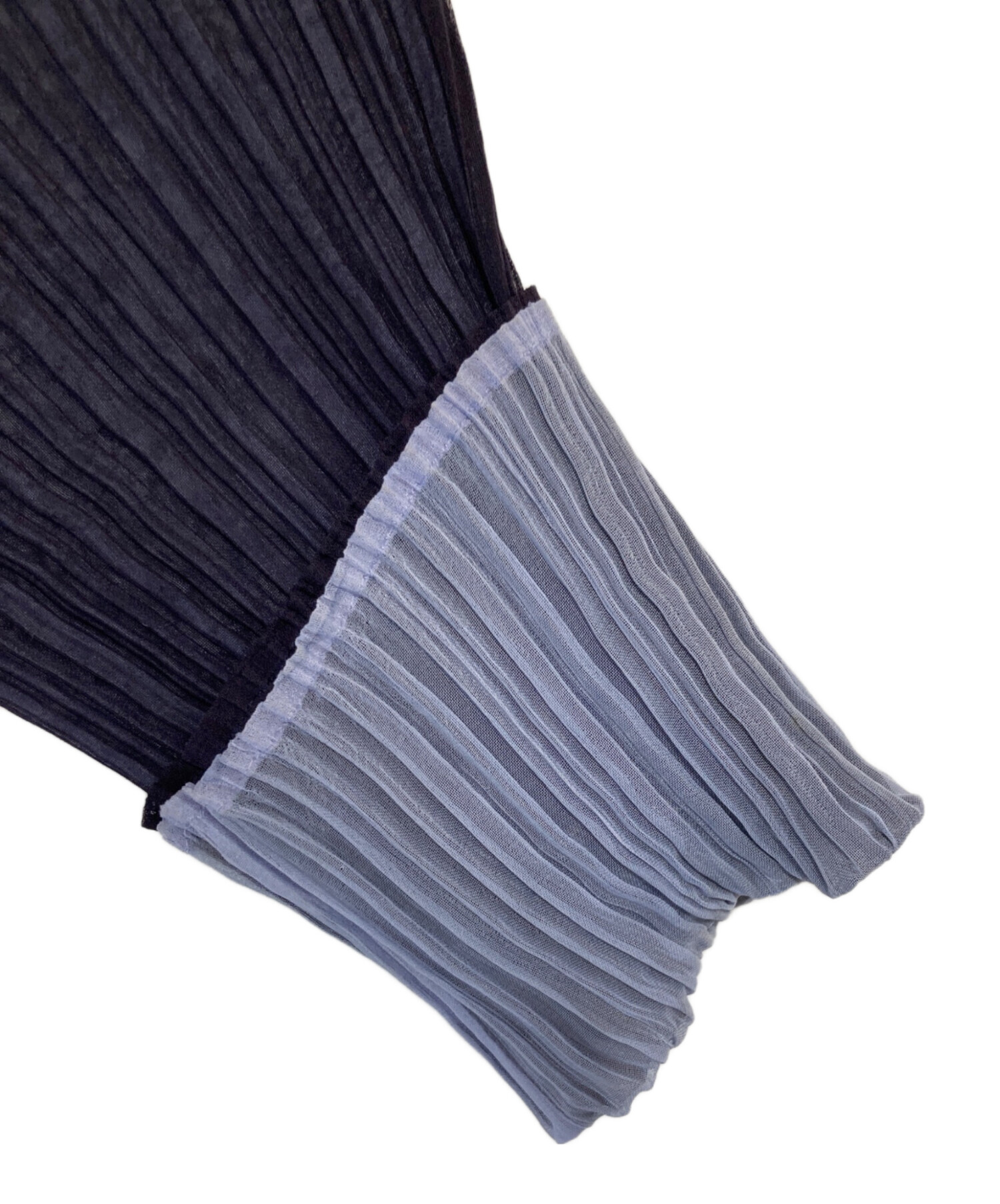 良品 80's ISSEY MIYAKE イッセイミヤケ バイカラーニットリバーコート カーディガン ブラック ブルー レディース 古着 中古 USED USED ISSEY MIYAKE BLACK LACE KNIT CARDIGAN, FIVE-QUARTER SLEEVES