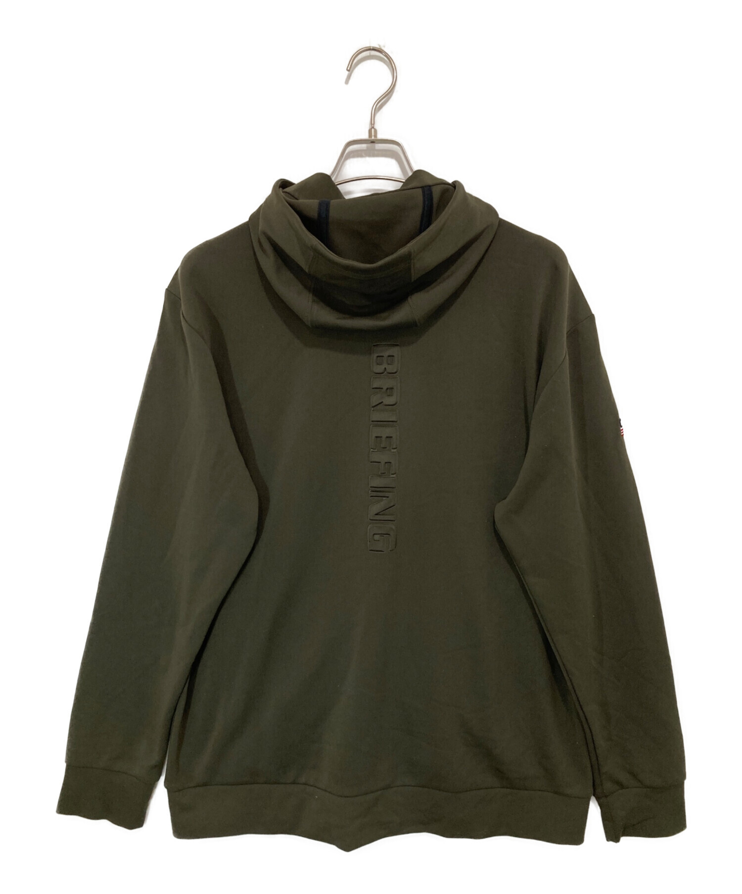 【新品】BRIEFING ブリーフィング オリーブグリーン 文字柄 セーター 中古・古着通販】BRIEFING (ブリーフィング) 3D LOGO PARKA オリーブ