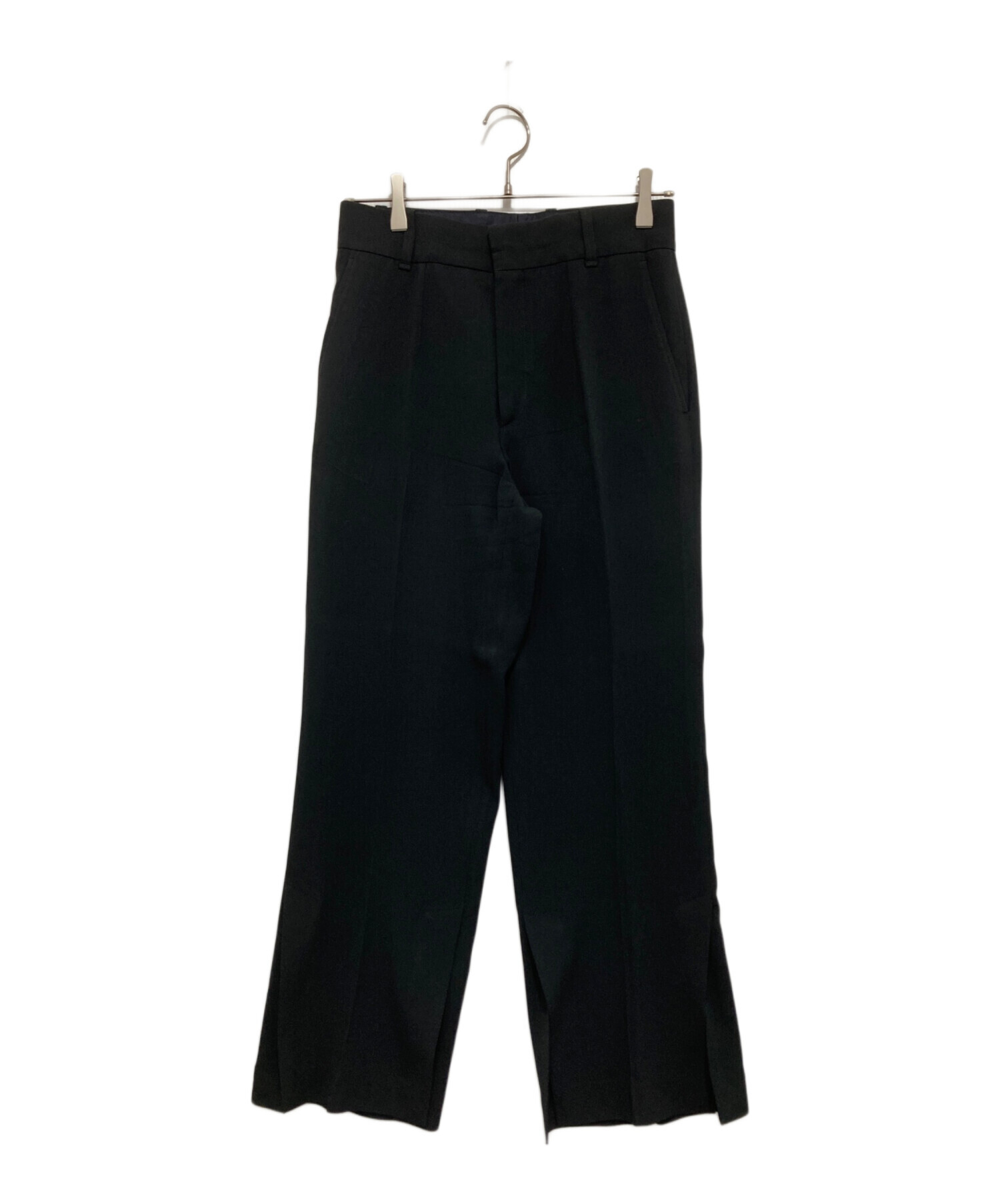 S00027 Chloé クロエ　ストライプ スラックス　ジョガーパンツ 中古・古着通販】Chloe (クロエ) 裾スリット センタープレススラックス