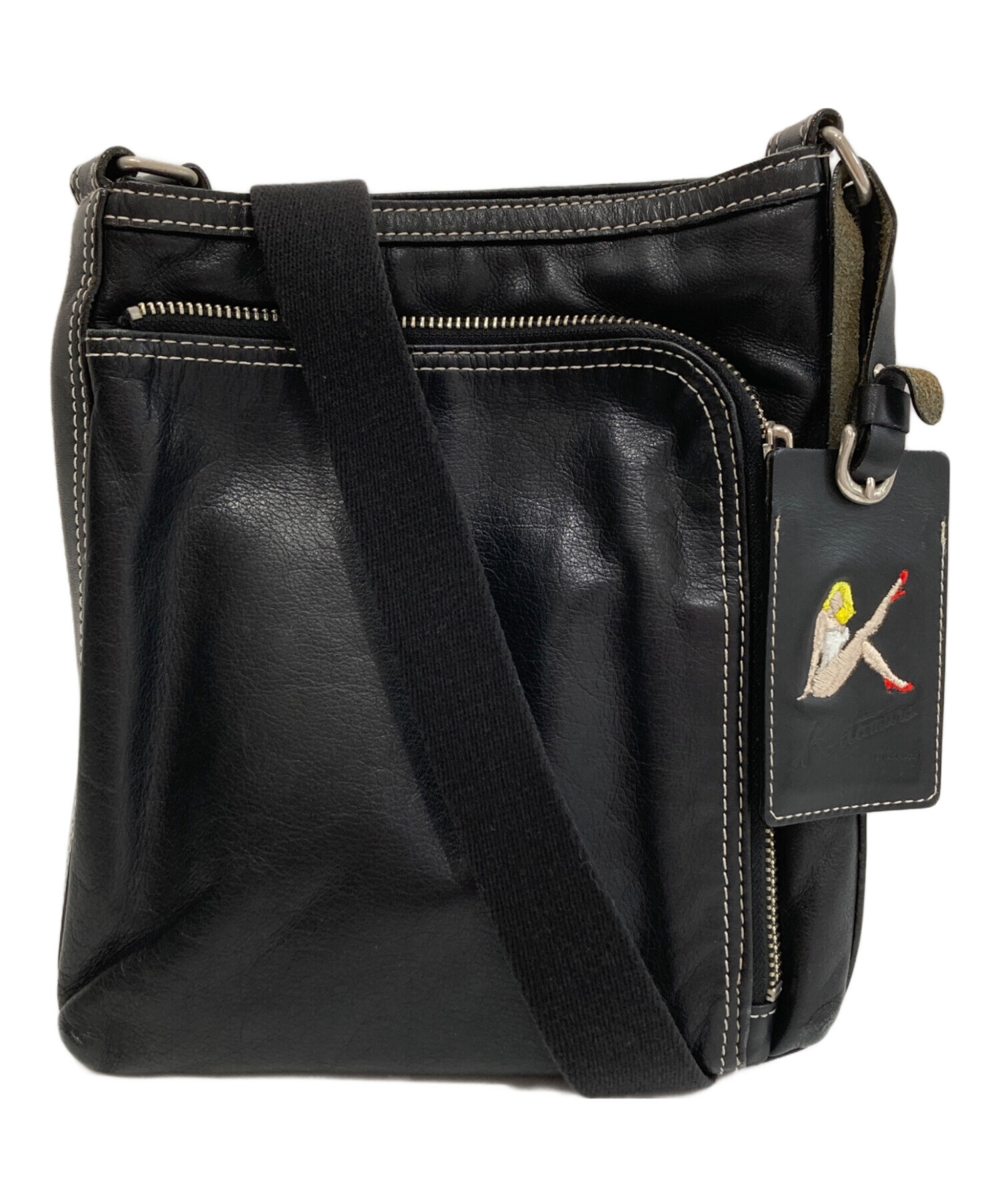 Kitamura x taKamiy ショルダーバッグ レザー ブラック コラボ 中古・古着通販】KITAMURA (キタムラ) レザーショルダーバッグ