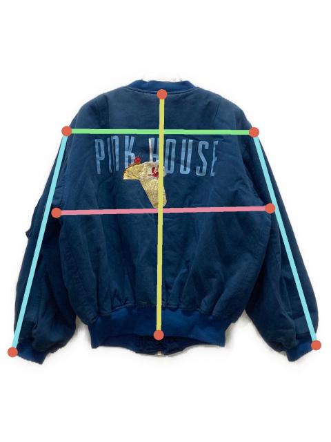 【ワタフク】PINK HOUSE ブルゾン 青 中古・古着通販】PINK HOUSE (ピンクハウス) バックロゴ ブルゾン