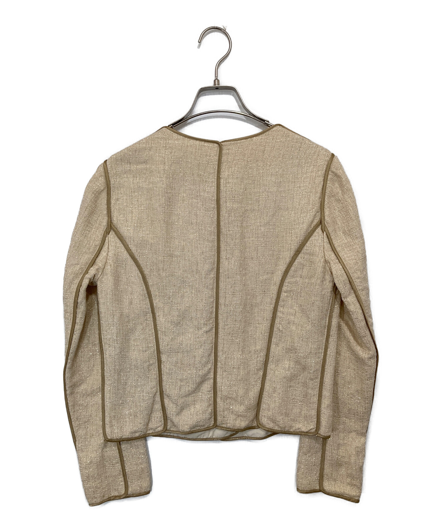 中古・古着通販】Chloe (クロエ) パイピングラメジャケット ベージュ 