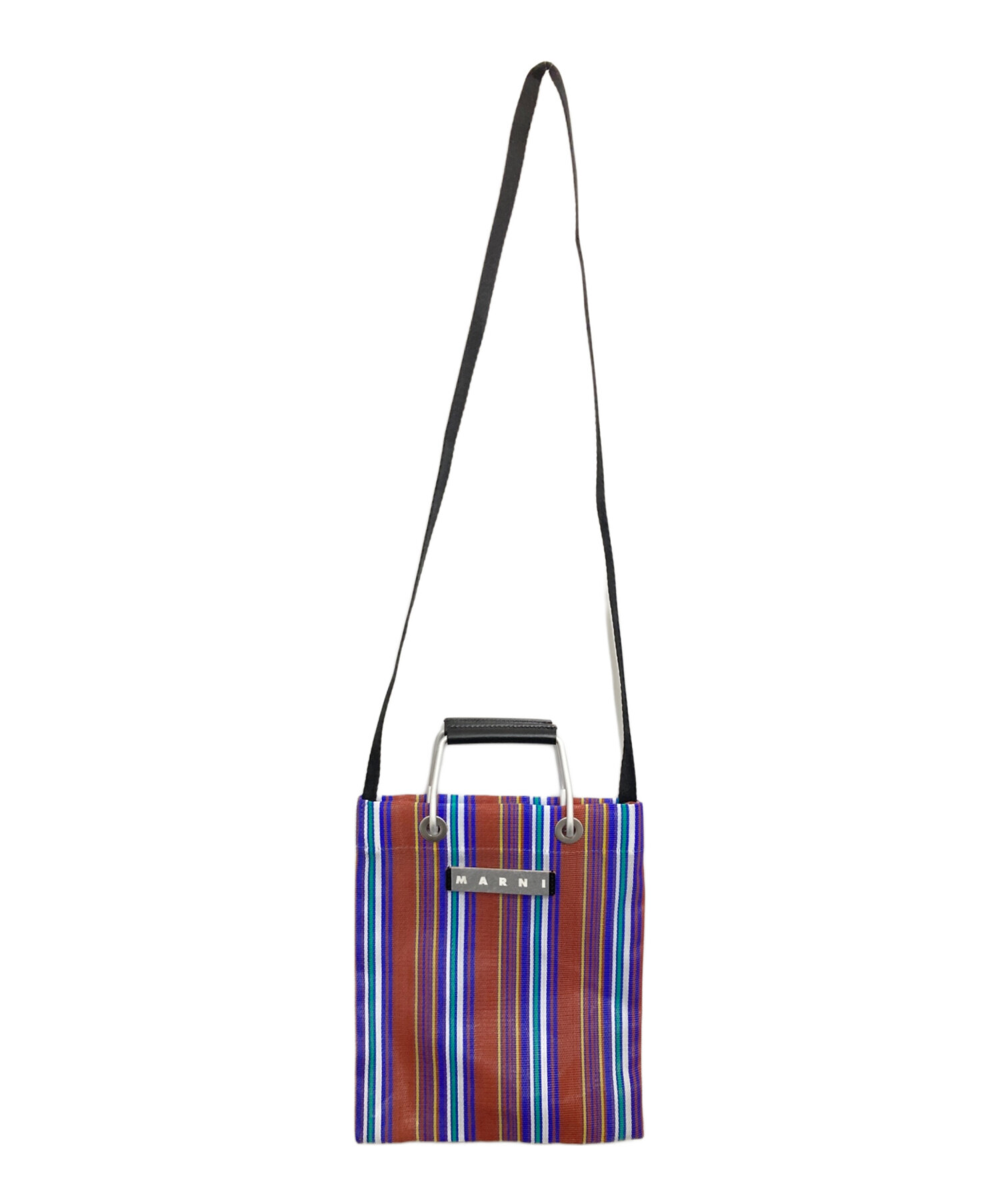 MARNI ストライプ ハンドバッグ 中古・古着通販】MARNI (マルニ) MARKET STRIPE SHOULDER マーケット