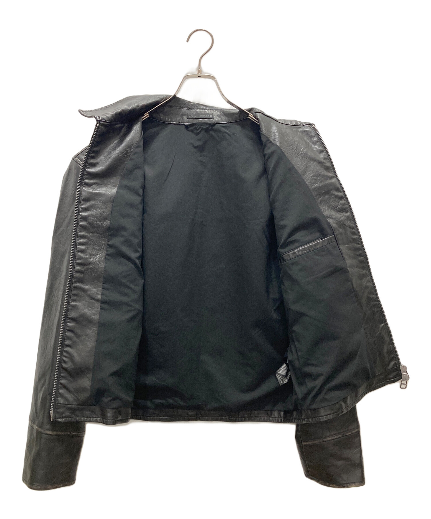 中古・古着通販】ZARA (ザラ) フェイクレザージャケット ブラック