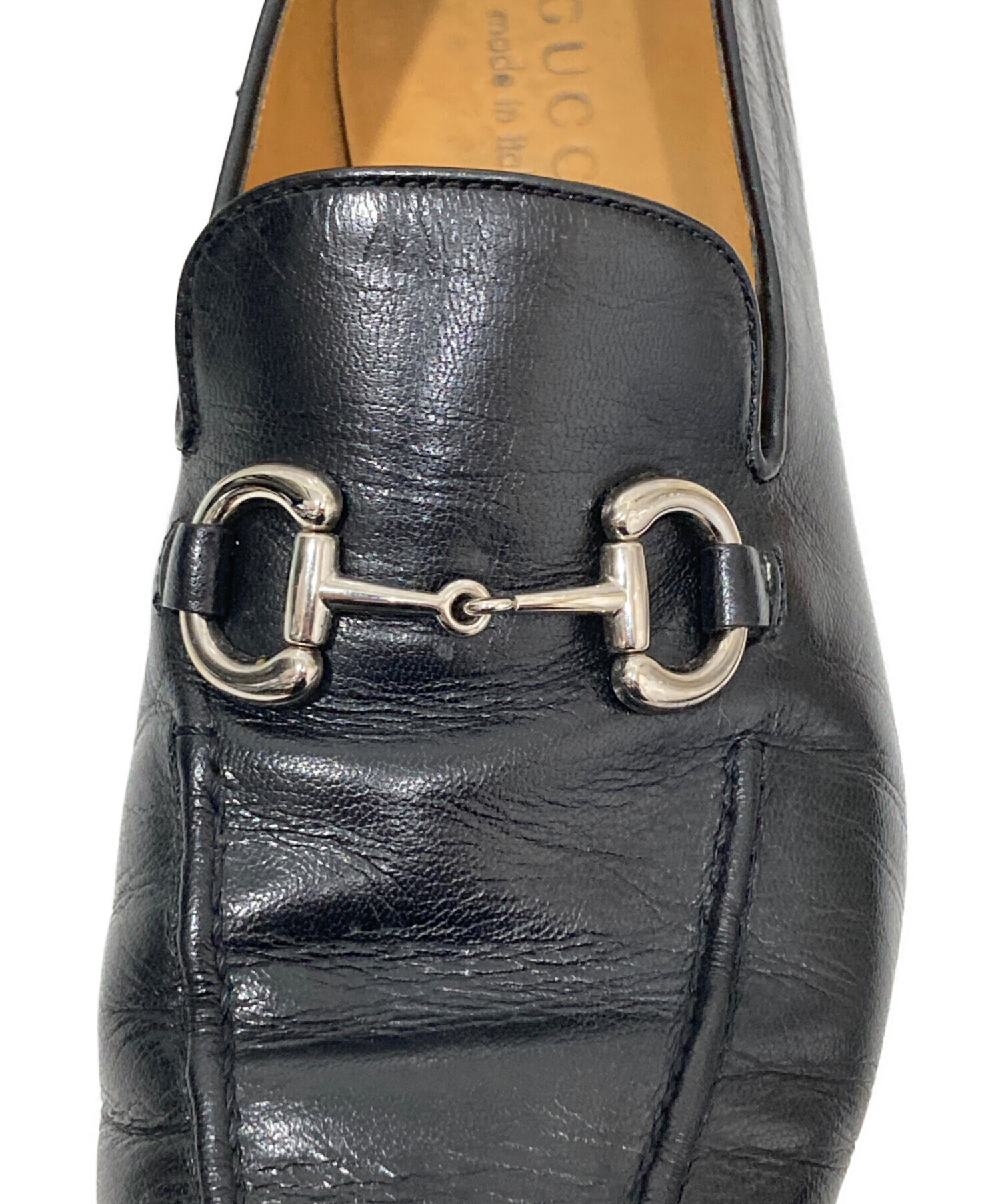 中古・古着通販】GUCCI (グッチ) ホースビットローファー ブラック