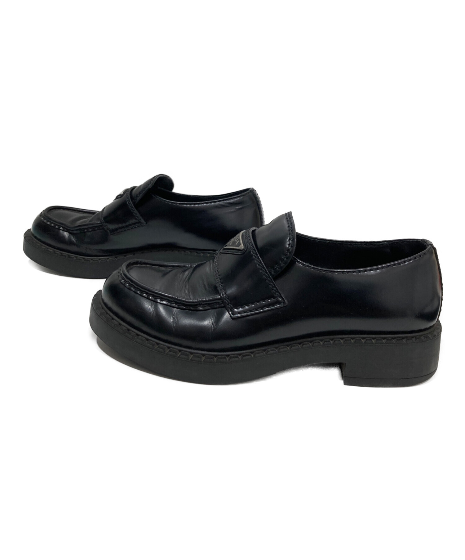 中古・古着通販】PRADA (プラダ) ローファー ブラック サイズ:6