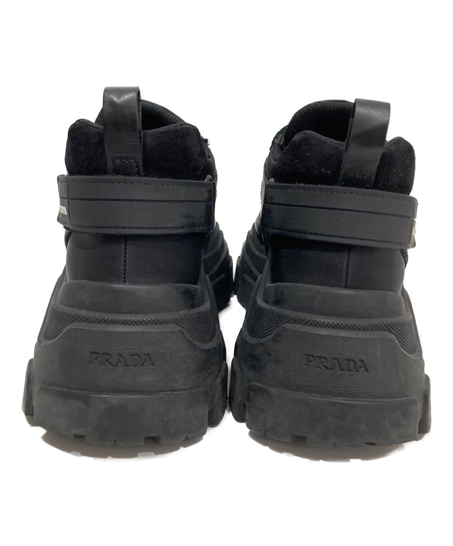 中古・古着通販】PRADA (プラダ) ペガサス レザースニーカー ブラック