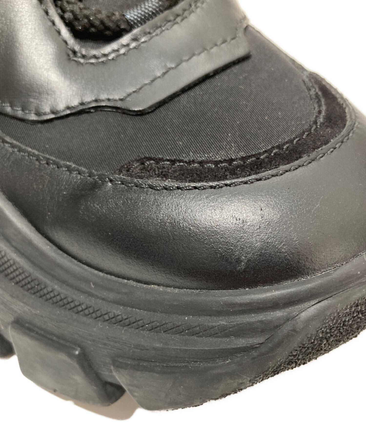 中古・古着通販】PRADA (プラダ) ペガサス レザースニーカー ブラック