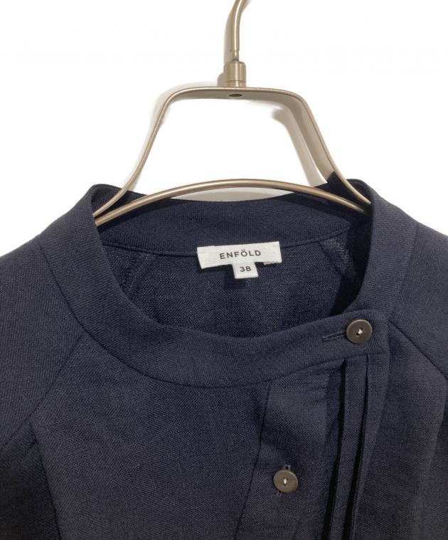 中古・古着通販】ENFOLD (エンフォルド) TWO-WAY NECK BLOUSE ネイビー