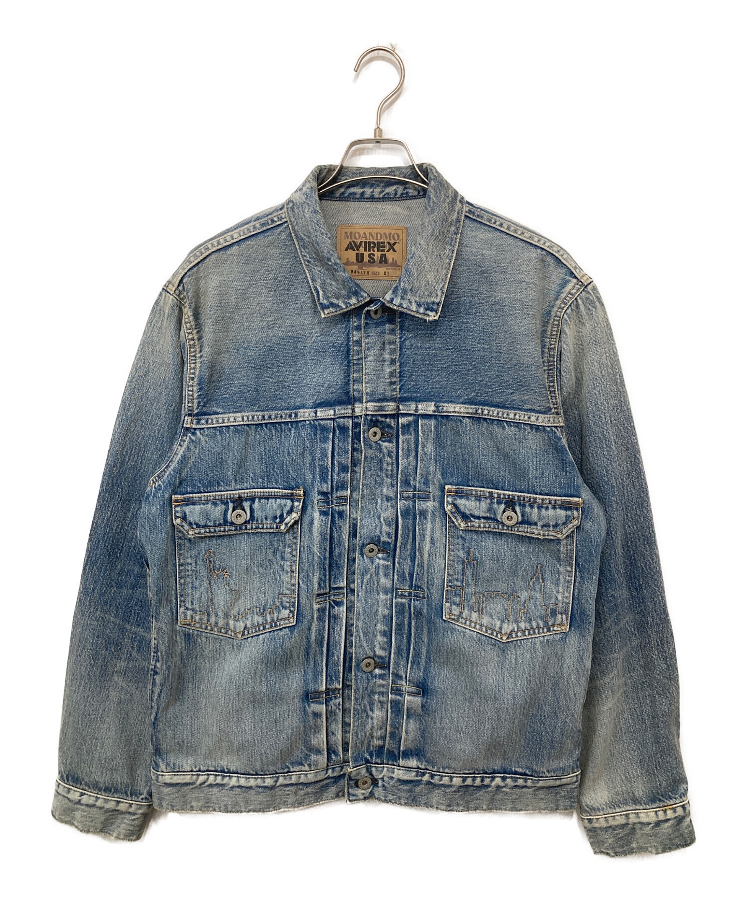 AVIREX デニムジャケット 2XL 中古・古着通販】AVIREX (アヴィレックス) MOANDMOCLOTHING ICON DENIM