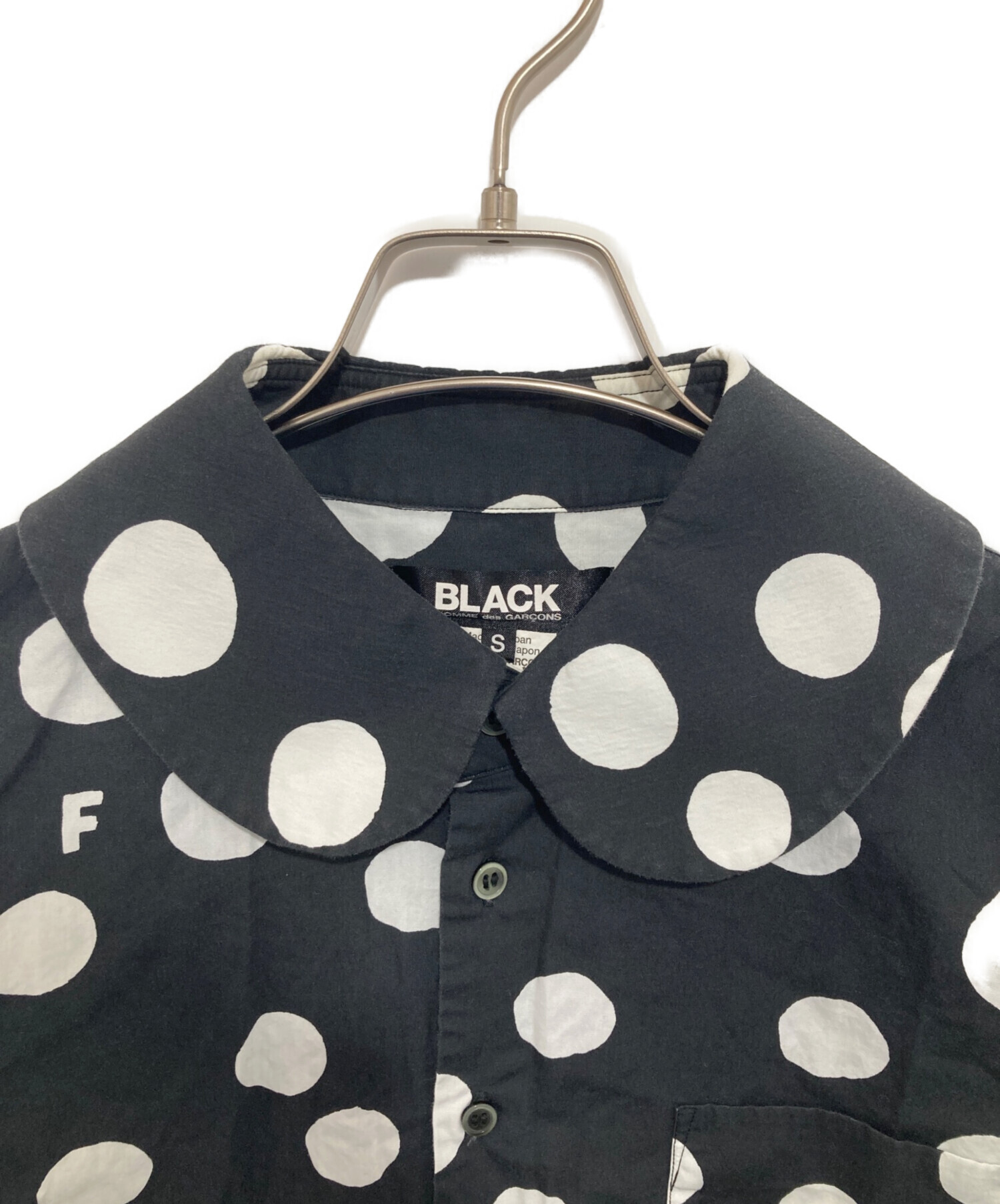 美品　コムデギャルソン　コムコム　丸襟　ドット柄シアーブラウス 中古・古着通販】BLACK COMME des GARCONS (ブラックコムデギャルソン