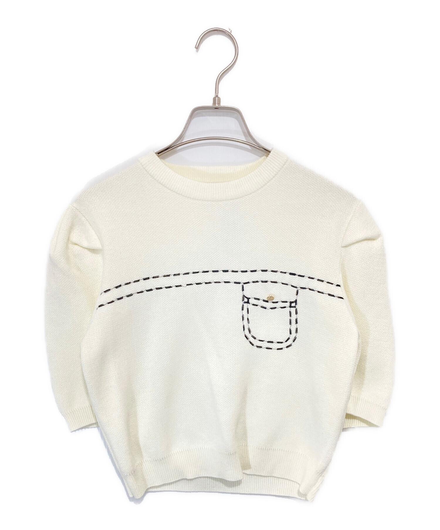 中古・古着通販】sheller (シェリエ) half sleeve stitch knit tops