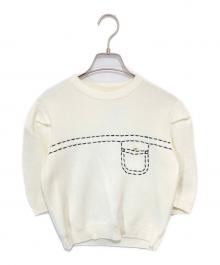 中古・古着通販】sheller (シェリエ) half sleeve stitch knit tops