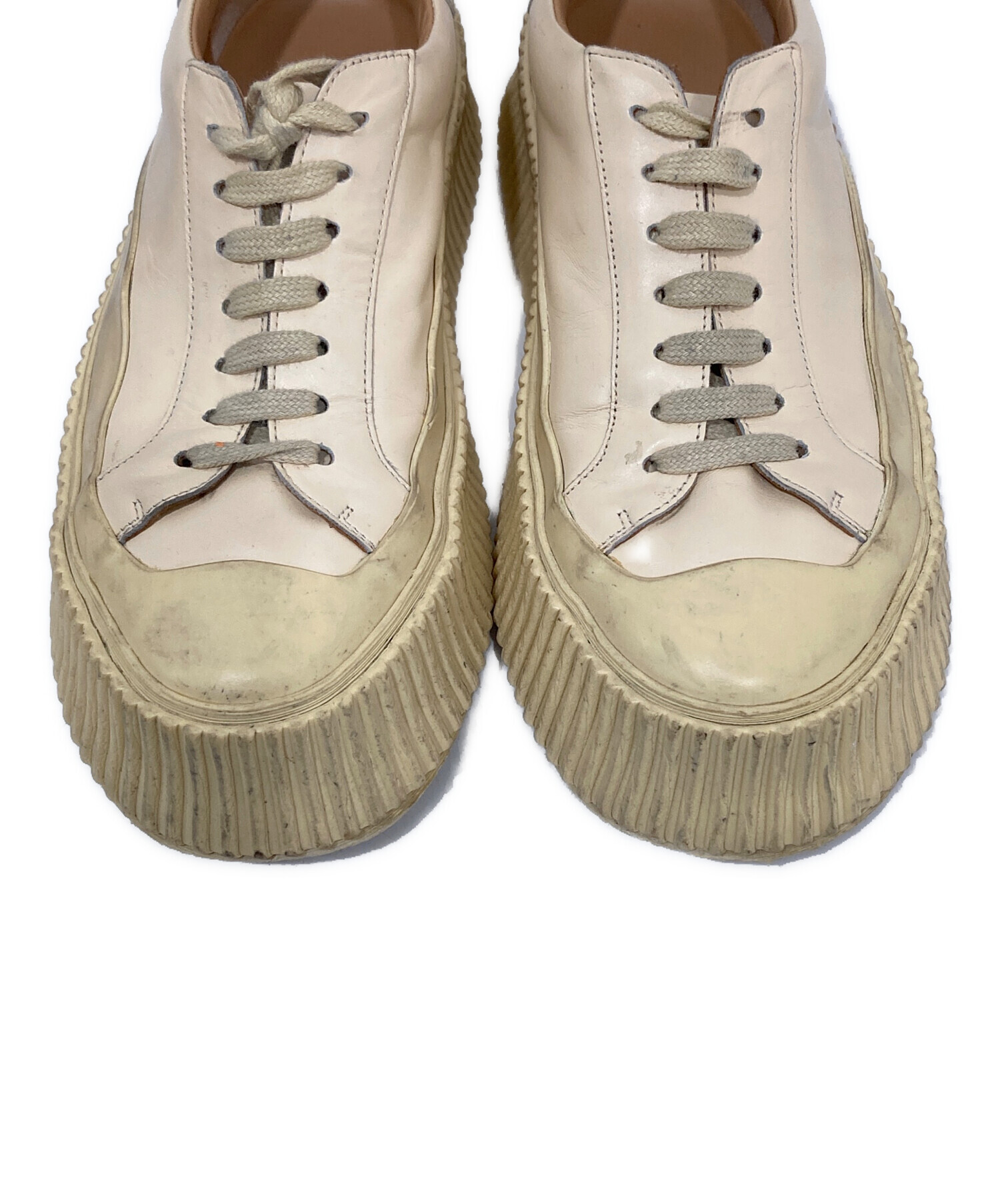 JIL SANDER ジルサンダー プラットフォーム レザースニーカー 37 中古・古着通販】JIL SANDER (ジルサンダー) プラットフォームレザー