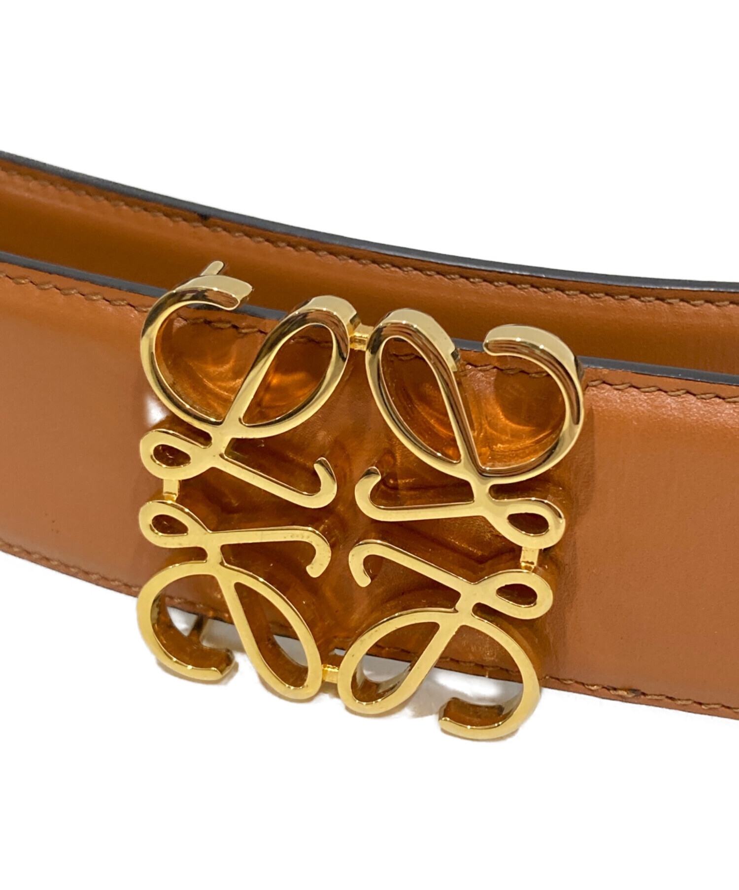中古・古着通販】LOEWE (ロエベ) レザーベルト ブラウン サイズ:80/32