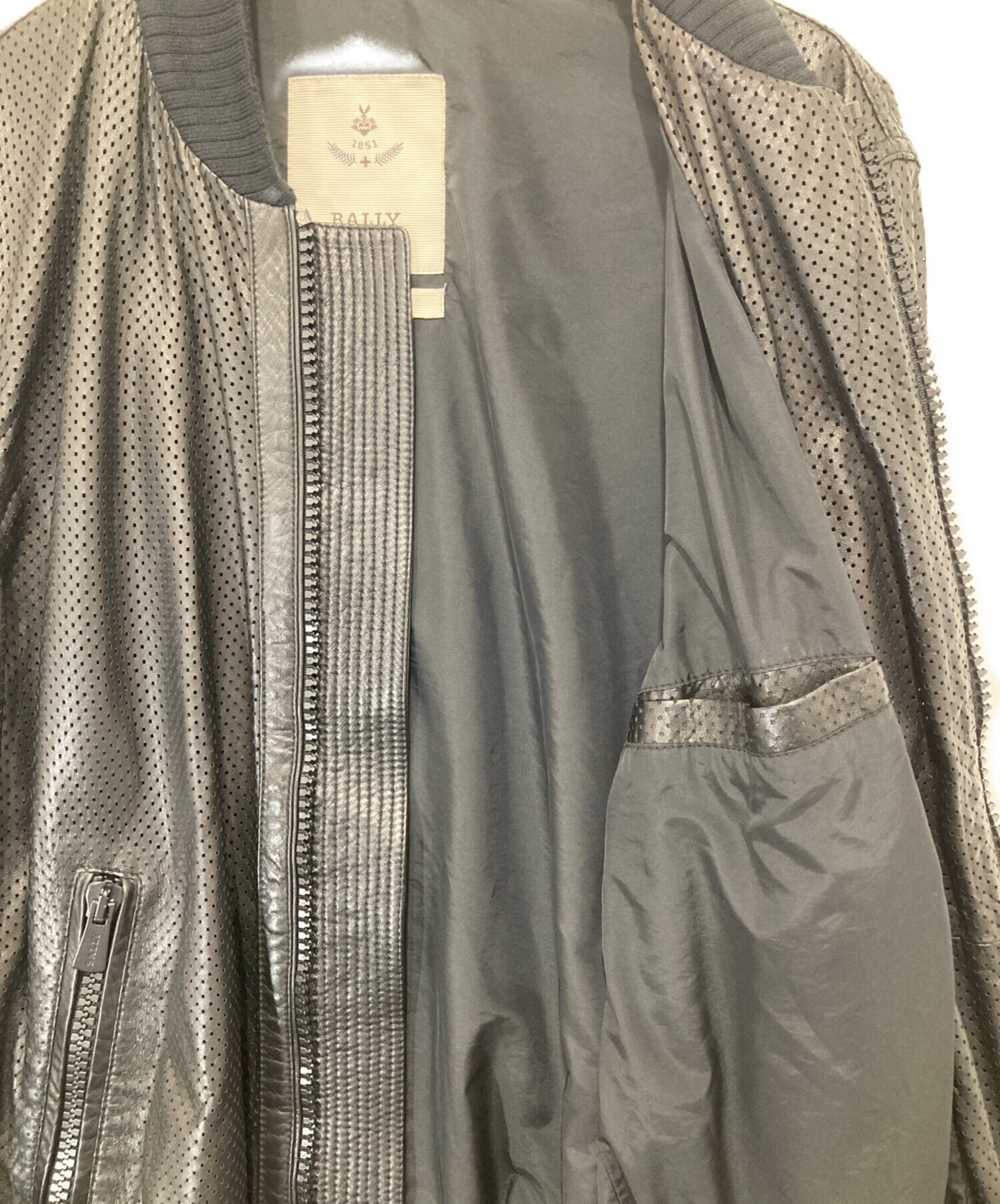 中古・古着通販】BALLY (バリー) パンチング ラムレザージャケット