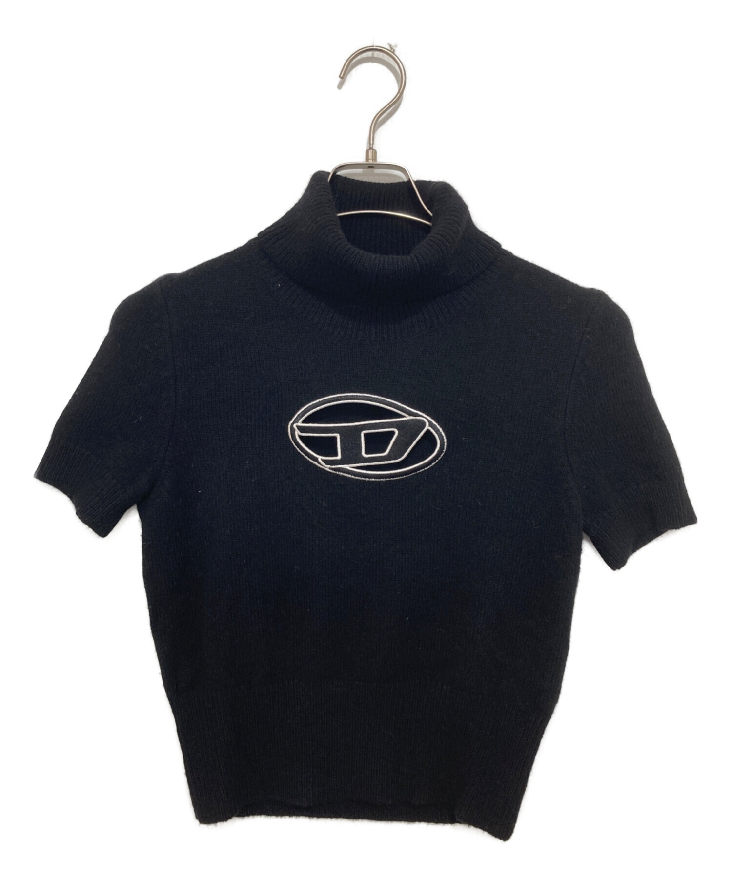 DIESEL M-ARGARET ブラック タートルネック 半袖ニット 中古・古着通販】DIESEL (ディーゼル) M-ARGARET 半袖ニット ブラック