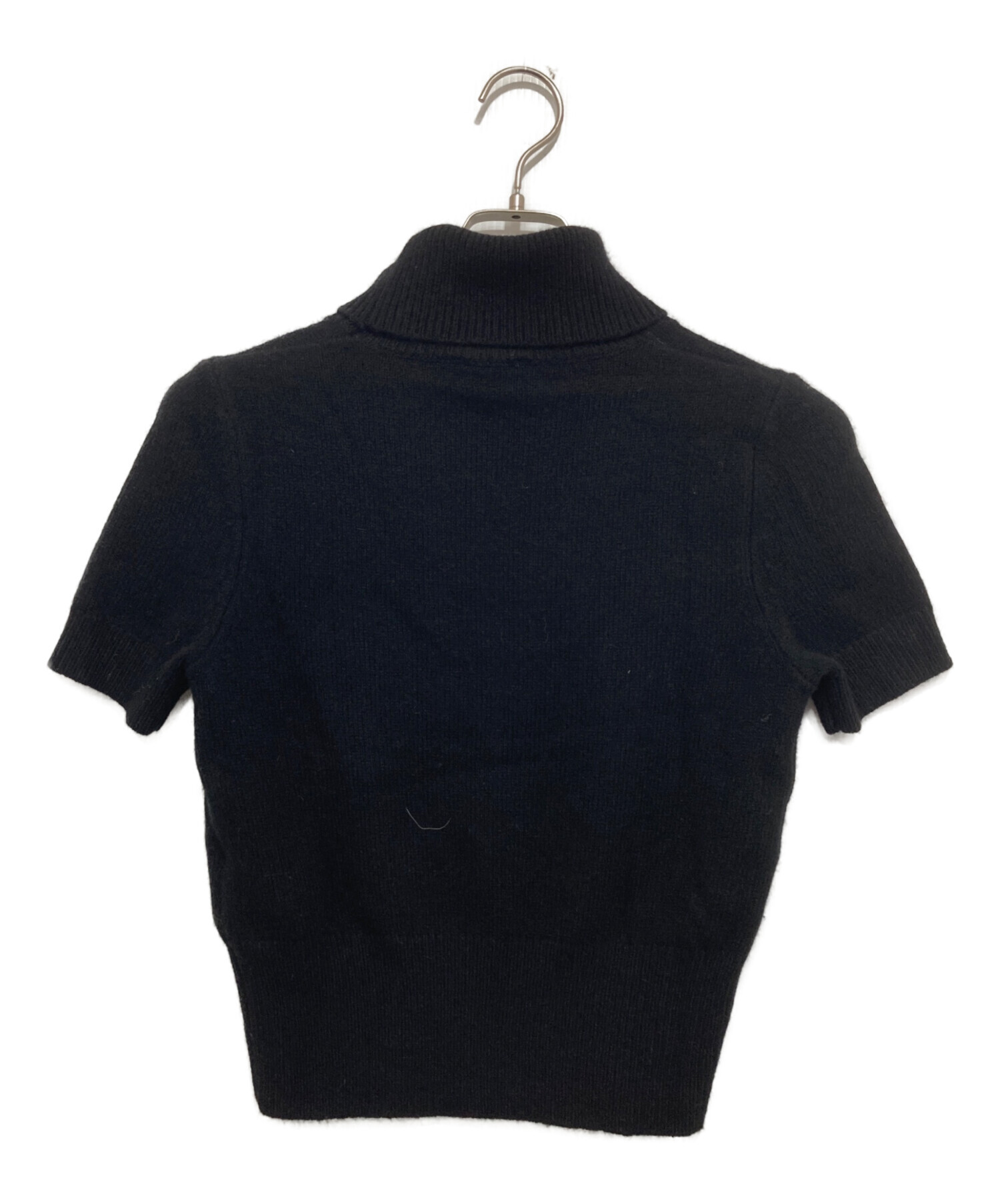 DIESEL ロゴ刺繍 タートルネック 半袖ニット ブラック 中古・古着通販】DIESEL (ディーゼル) M-ARGARET 半袖ニット ブラック