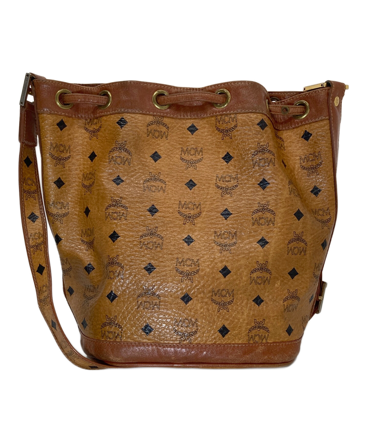 MCM 巾着バッグ MCM 巾着型 ショルダーバッグ ブラウンの通販はau PAY 