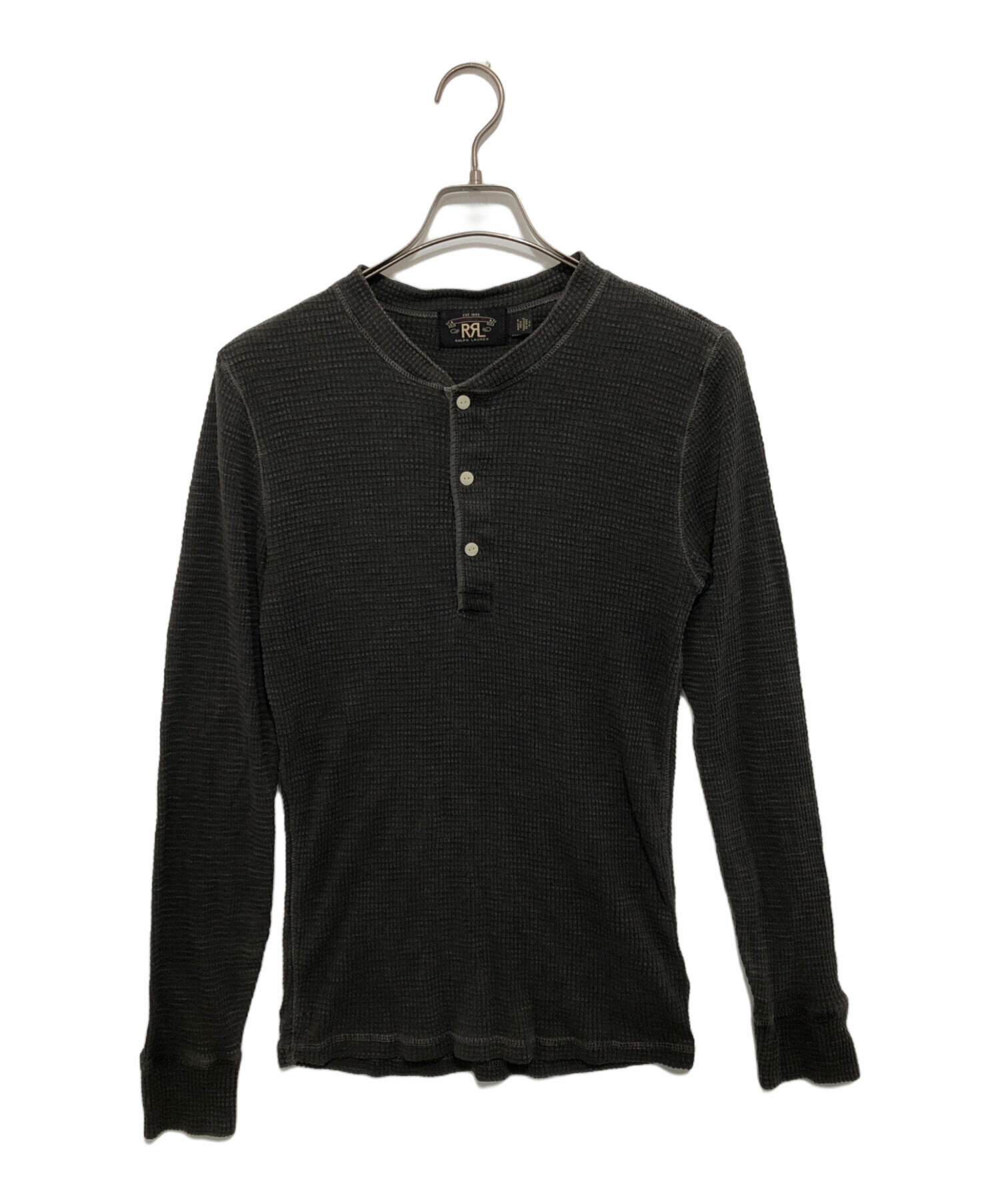 RRL ラルフローレン フェードブラック カットソー 長袖 ロンT 雰囲気抜群 中古・古着通販】RRL (ダブルアールエル) 200011625 ヘンリーネック