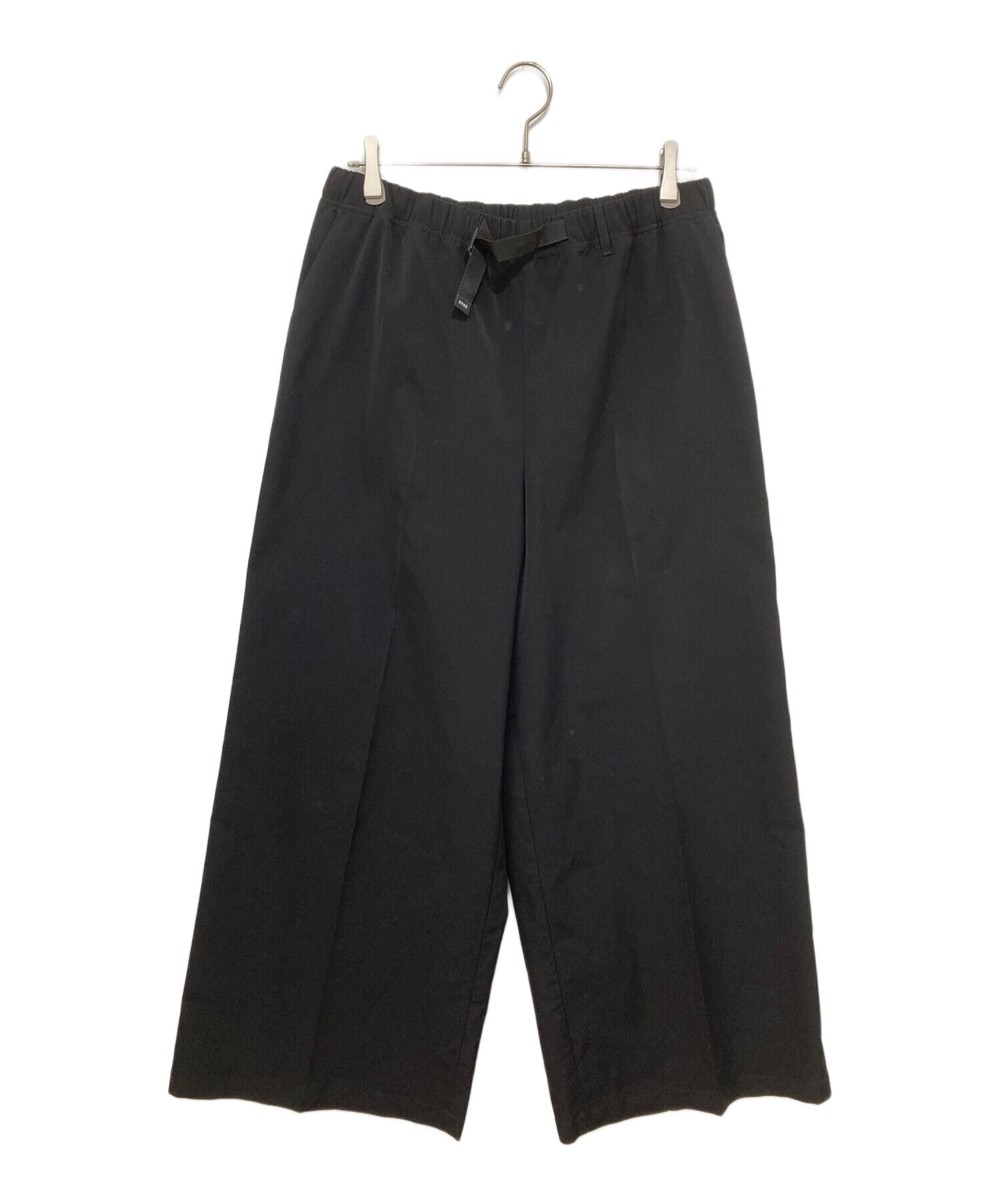 hyke TASLAN TWILL PANTS ブラック サイズ1 中古・古着通販】HYKE (ハイク) TASLAN TWILL WIDE LEG PANTS タスラン