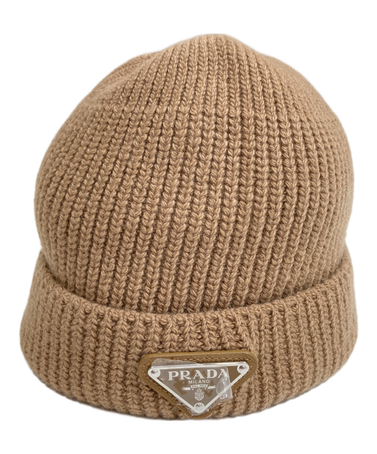 PRADA カシミヤ　ビーニー 中古・古着通販】PRADA (プラダ) ウール&カシミヤ ビーニー ブラウン