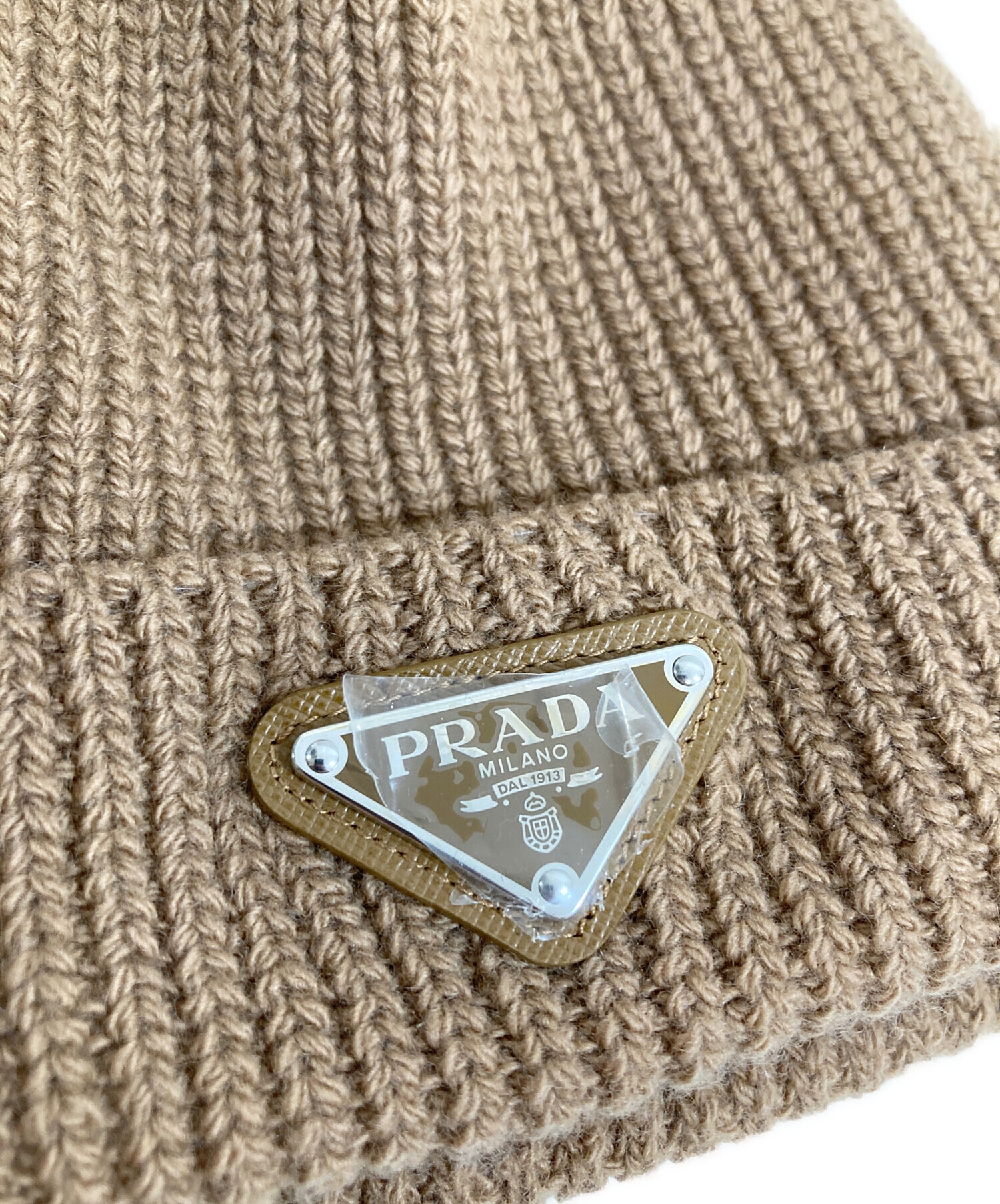 中古・古着通販】PRADA (プラダ) ウール&カシミヤ ビーニー ブラウン