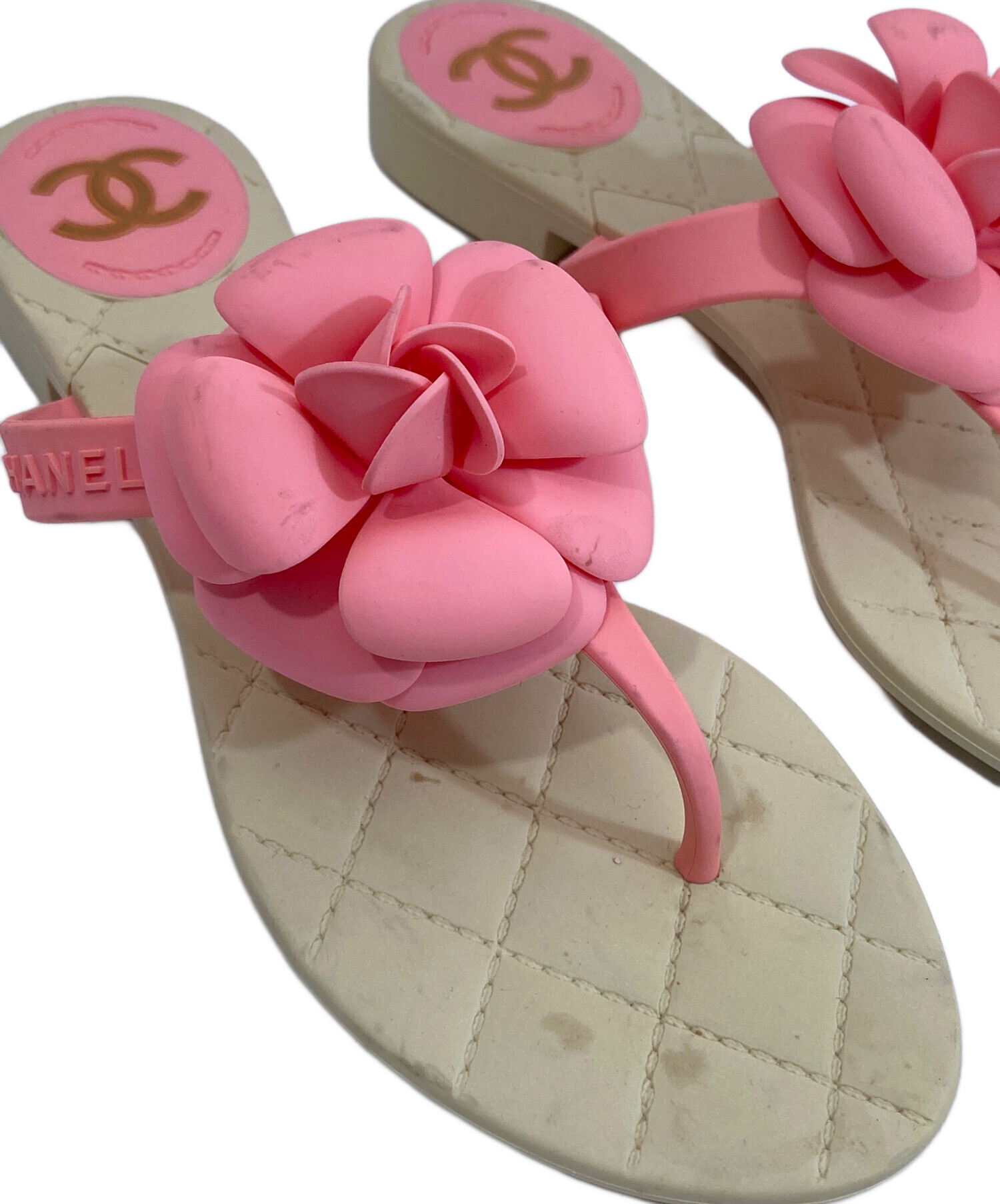 中古・古着通販】CHANEL (シャネル) カメリア ラバーサンダル
