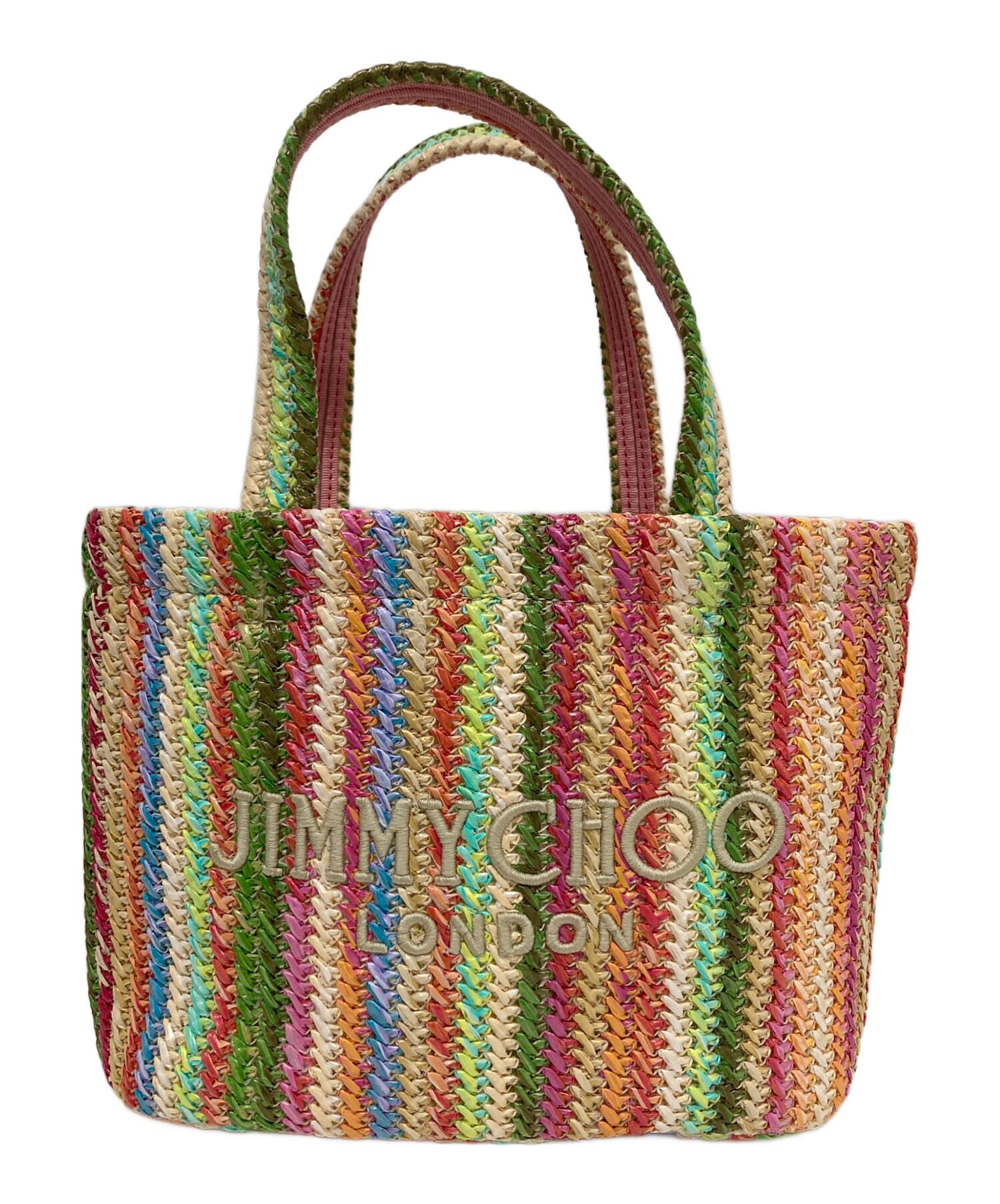 【希少JIMMY CHOO】バイカラートートバッグ 中古・古着通販】JIMMY CHOO (ジミーチュウ) BEACH TOTE マルチカラー