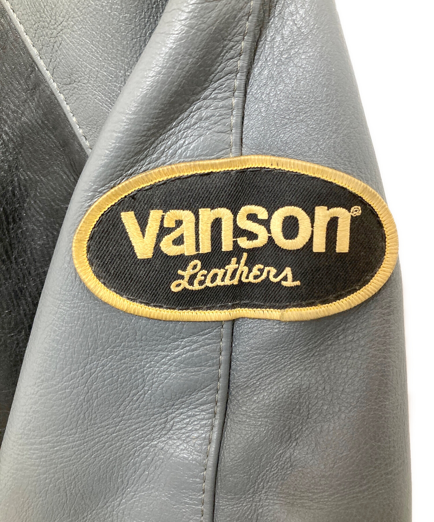 中古・古着通販】VANSON (バンソン) TJVレザージャケット ブラック
